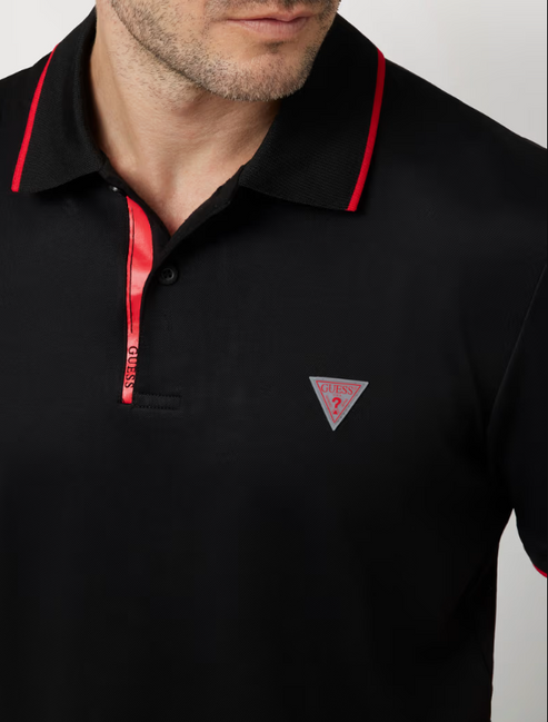 Polos manches courtes  Guess jeans M4YP35 KCBM0 JBLK Jet Black A996