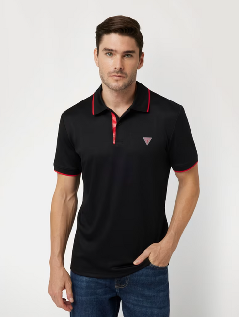 Polos manches courtes  Guess jeans M4YP35 KCBM0 JBLK Jet Black A996