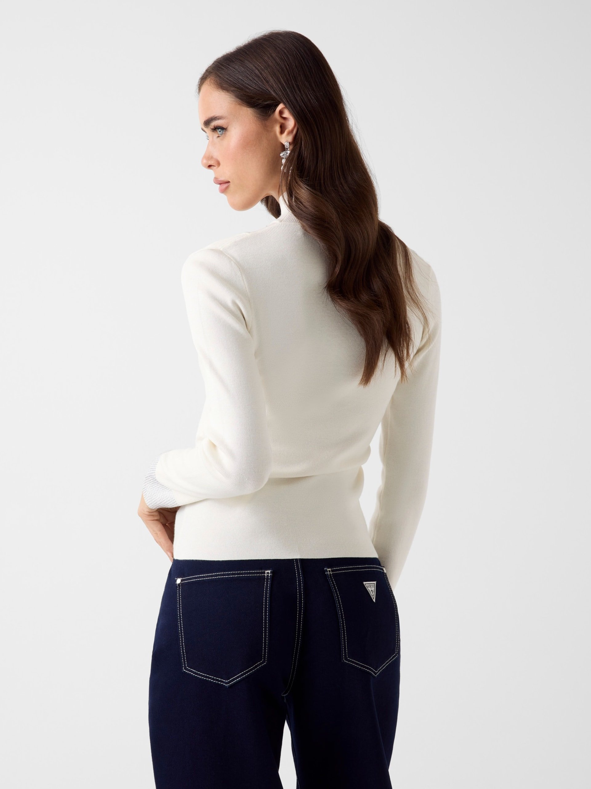 Pull  Guess jeans W6RR45 Z4842 G012 CREAM WHITE