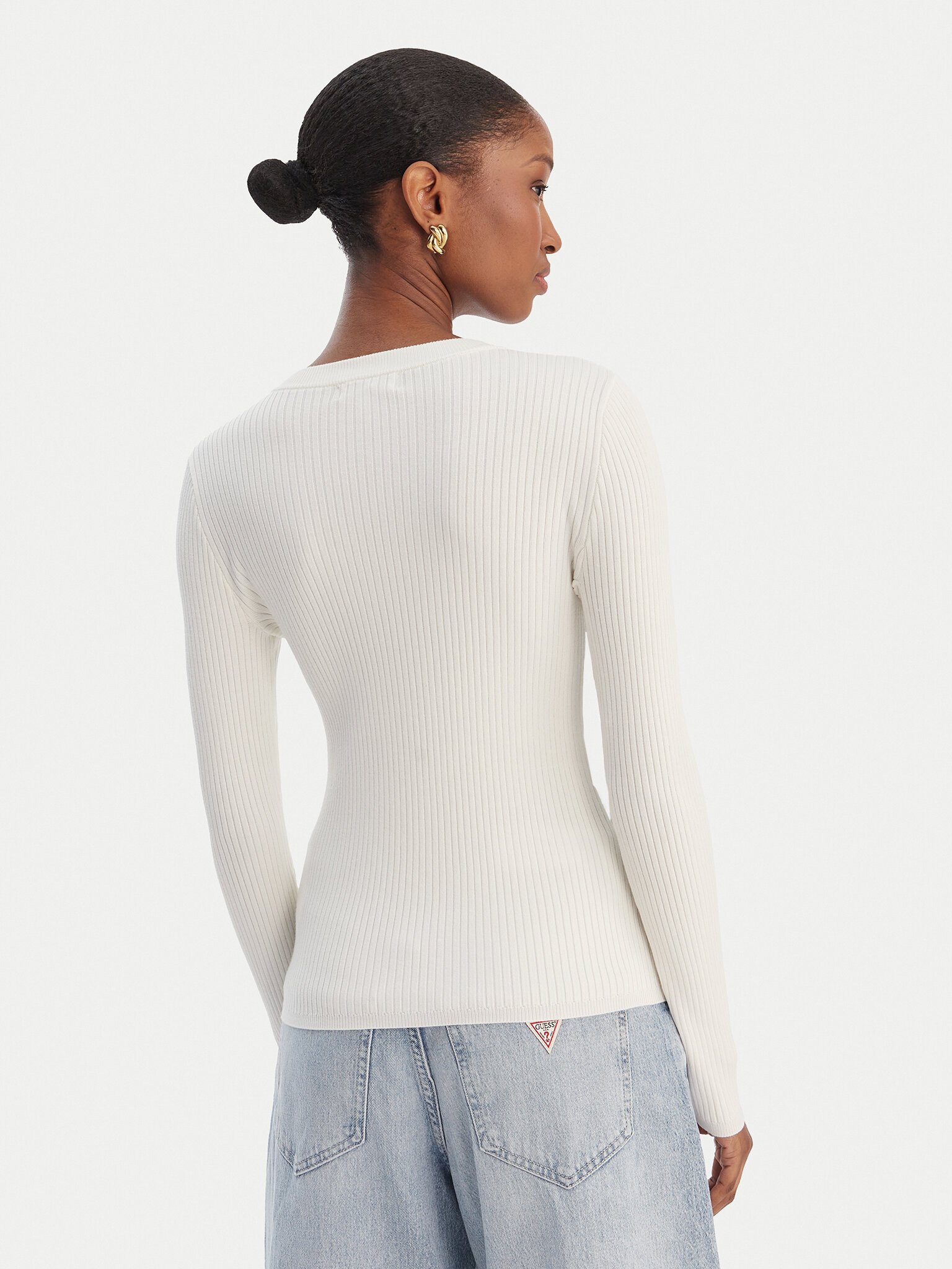 Pull  Guess jeans W6RR58 Z2YK2 G1O6 DOVE WHITE