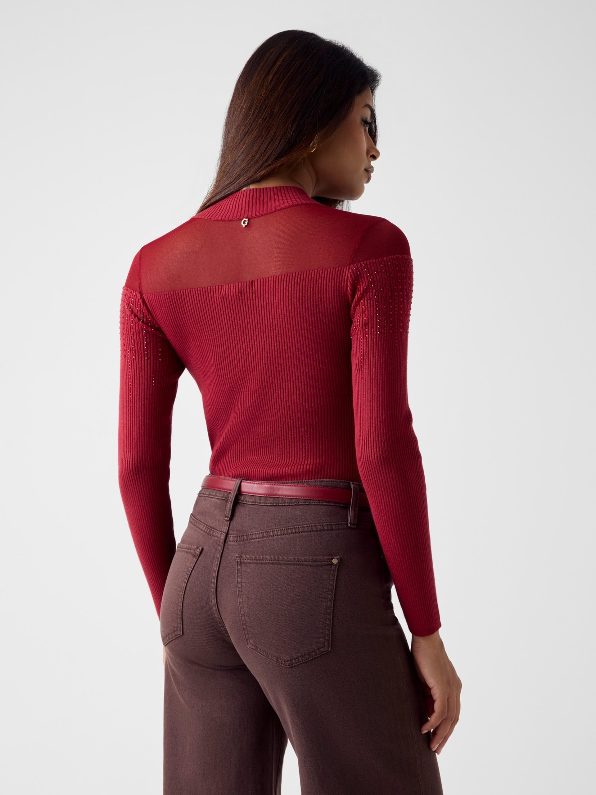 Pull  Guess jeans W6RR70 Z2YK2 G524 BOHEMIAN RED