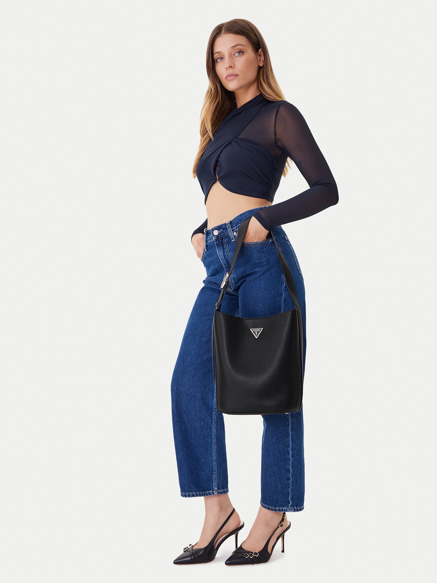Sac porté épaule  Guess jeans HWBG69 74040 BLACK