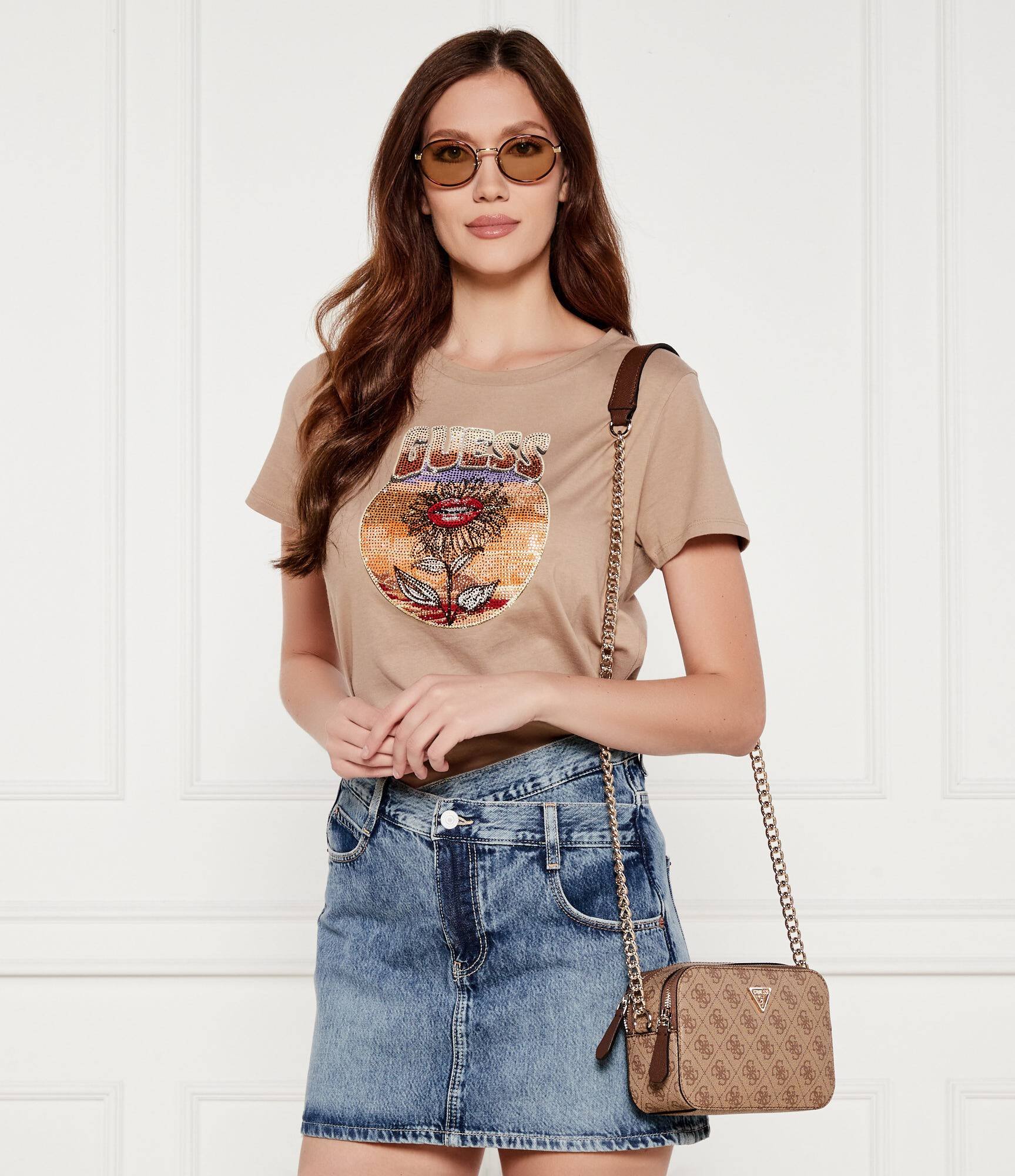 Sac porté épaule  Guess jeans HWBG96 72140 LATTE LOGO/BROWN