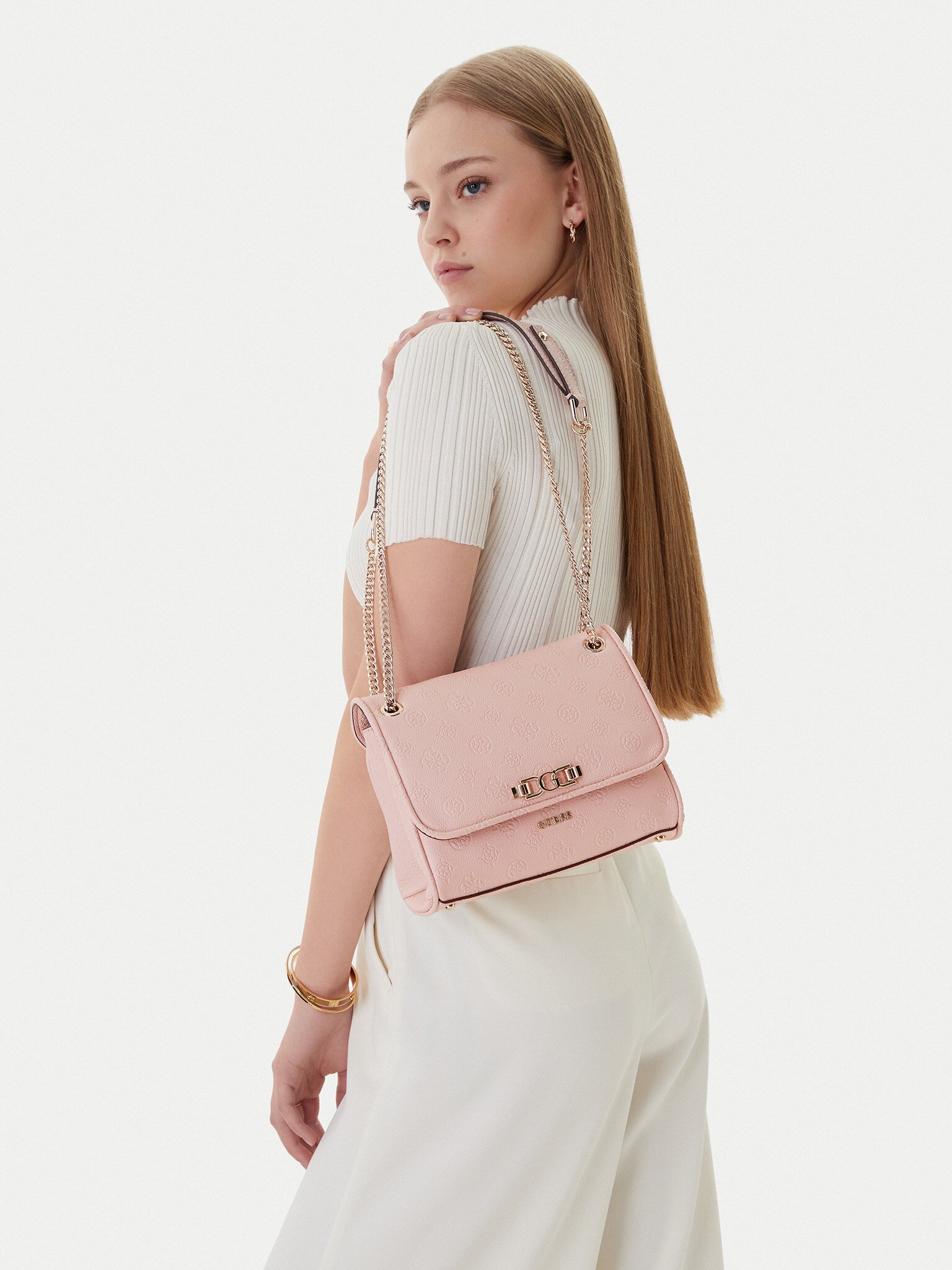 Sac porté épaule  Guess jeans HWPD99 16210 LIGHT ROSE LOGO