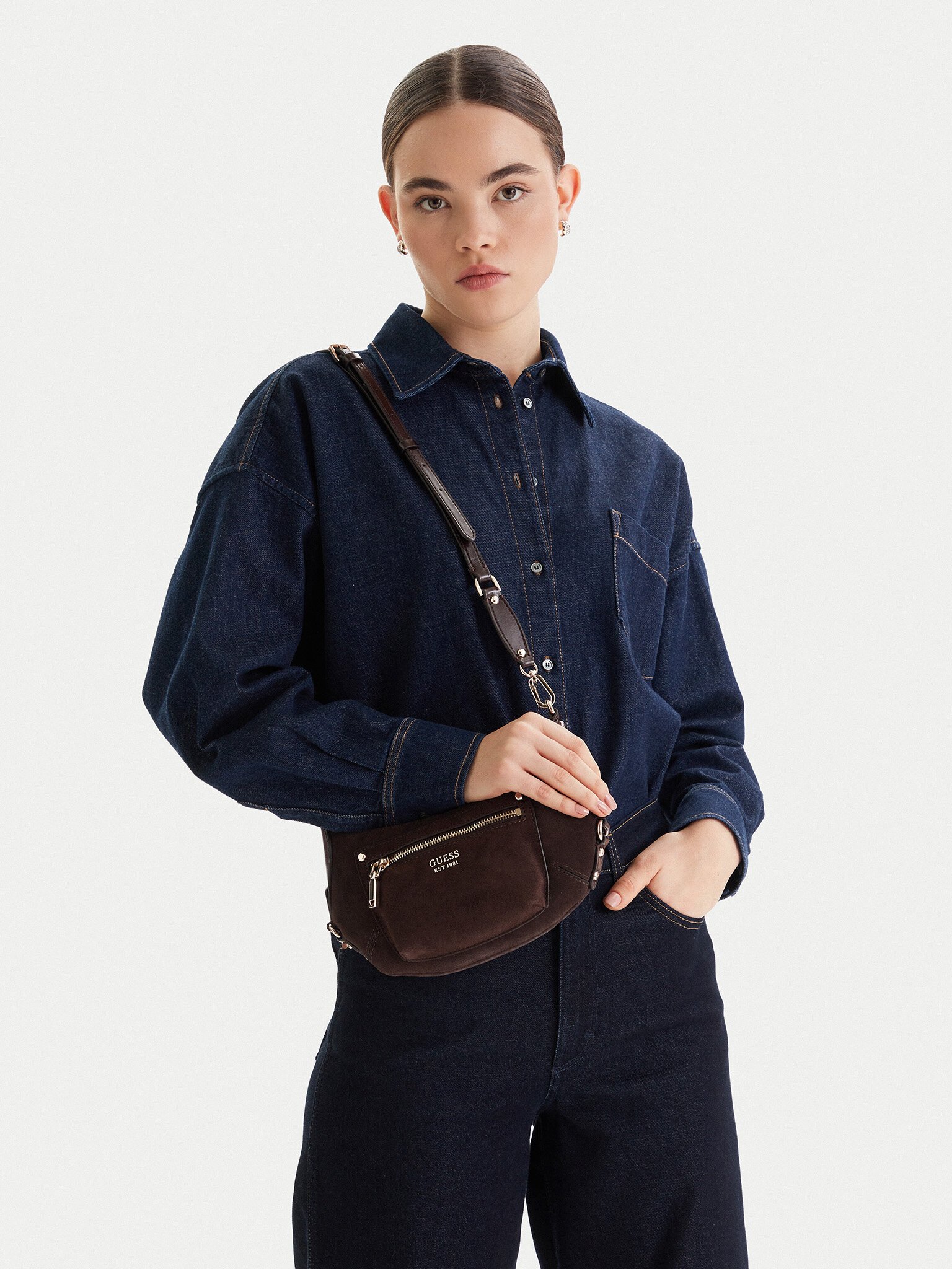 Sac porté épaule  Guess jeans HWSG95 01720 ESPRESSO