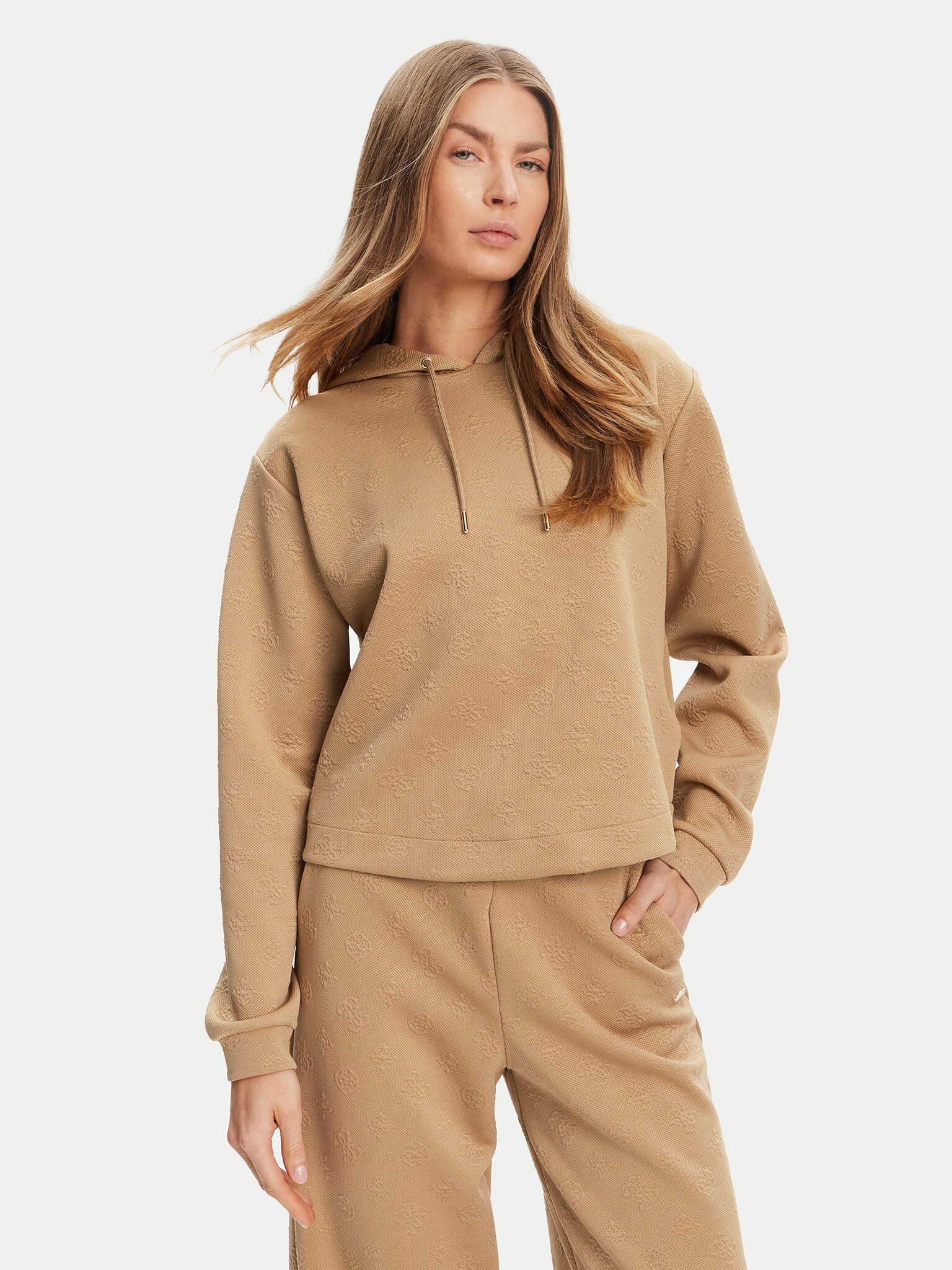 Sweat / sweat zippé  Guess jeans V5YQ04 KBSL2 FNDQ PEONY M SAND