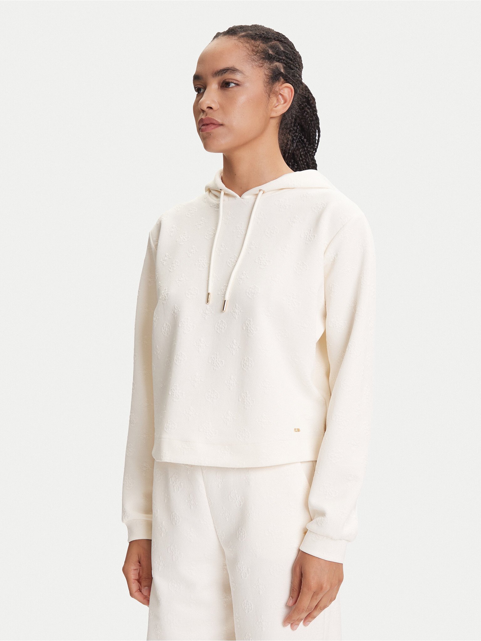 Sweat / sweat zippé  Guess jeans V5YQ04 KBSL2 F0EP PEONY M WHITE