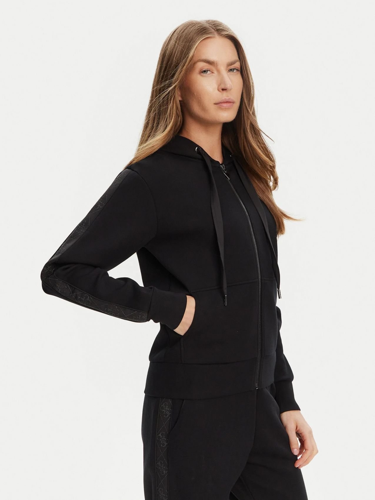 Sweat / sweat zippé  Guess jeans W5YQ05 KBYE2 JBLK Jet Black A996