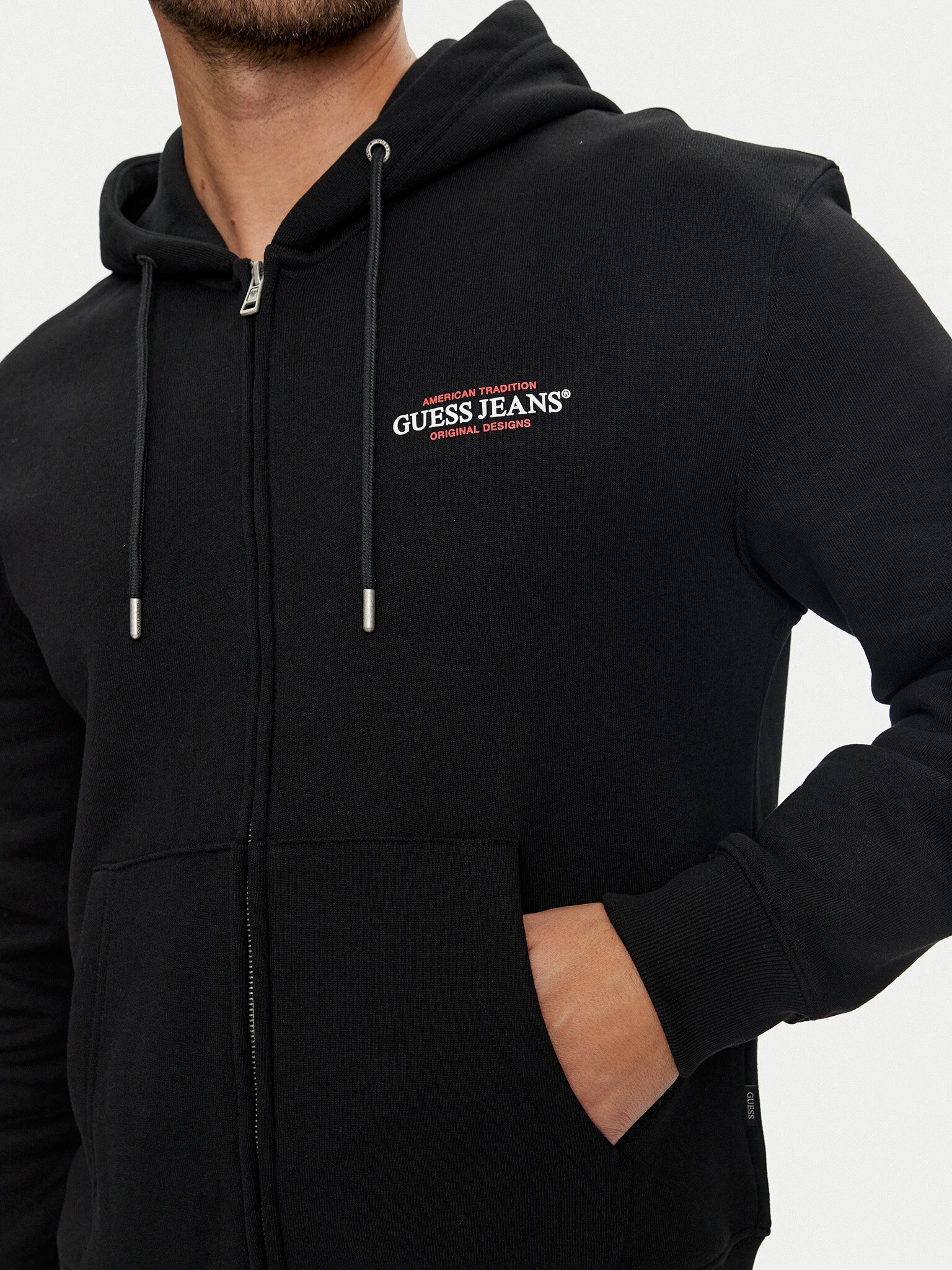 Sweats zippés  Guess jeans M4YQ27 K9V31 JBLK Jet Black A996