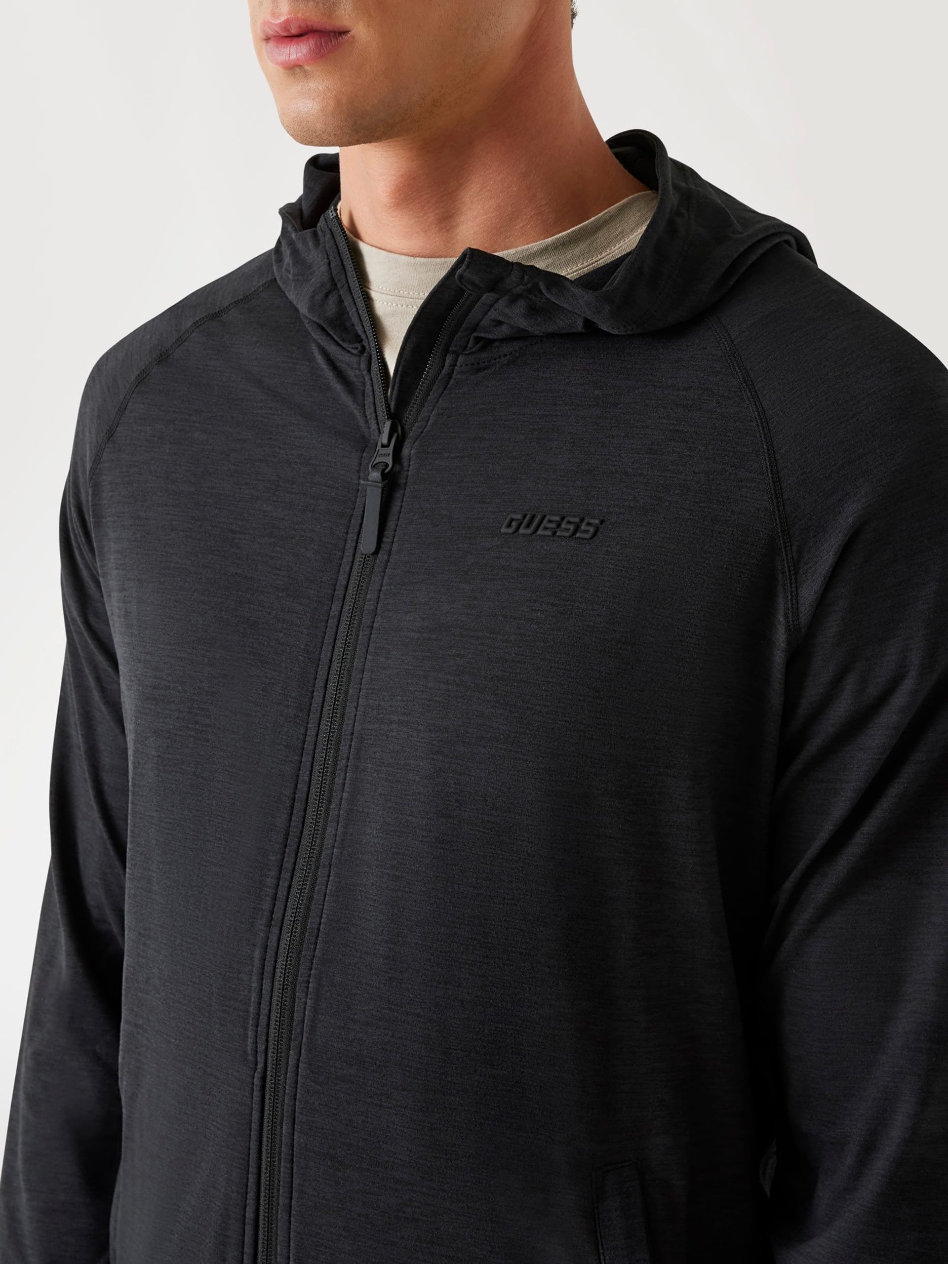 Sweats zippés  Guess jeans Z5YQ18 KCX82 H91K SOOT BLACK MELANGE