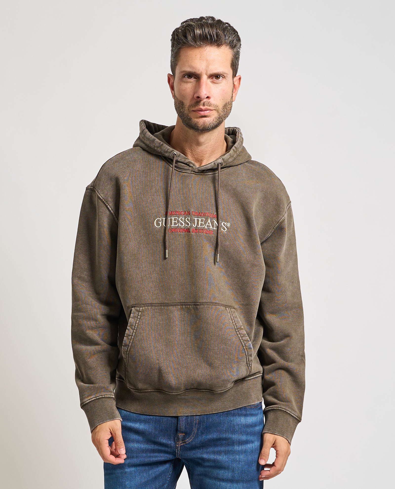 Sweatshirts  Guess jeans M5BQ33 KCPR1 FNGB DARK LUXE BROWN MULT