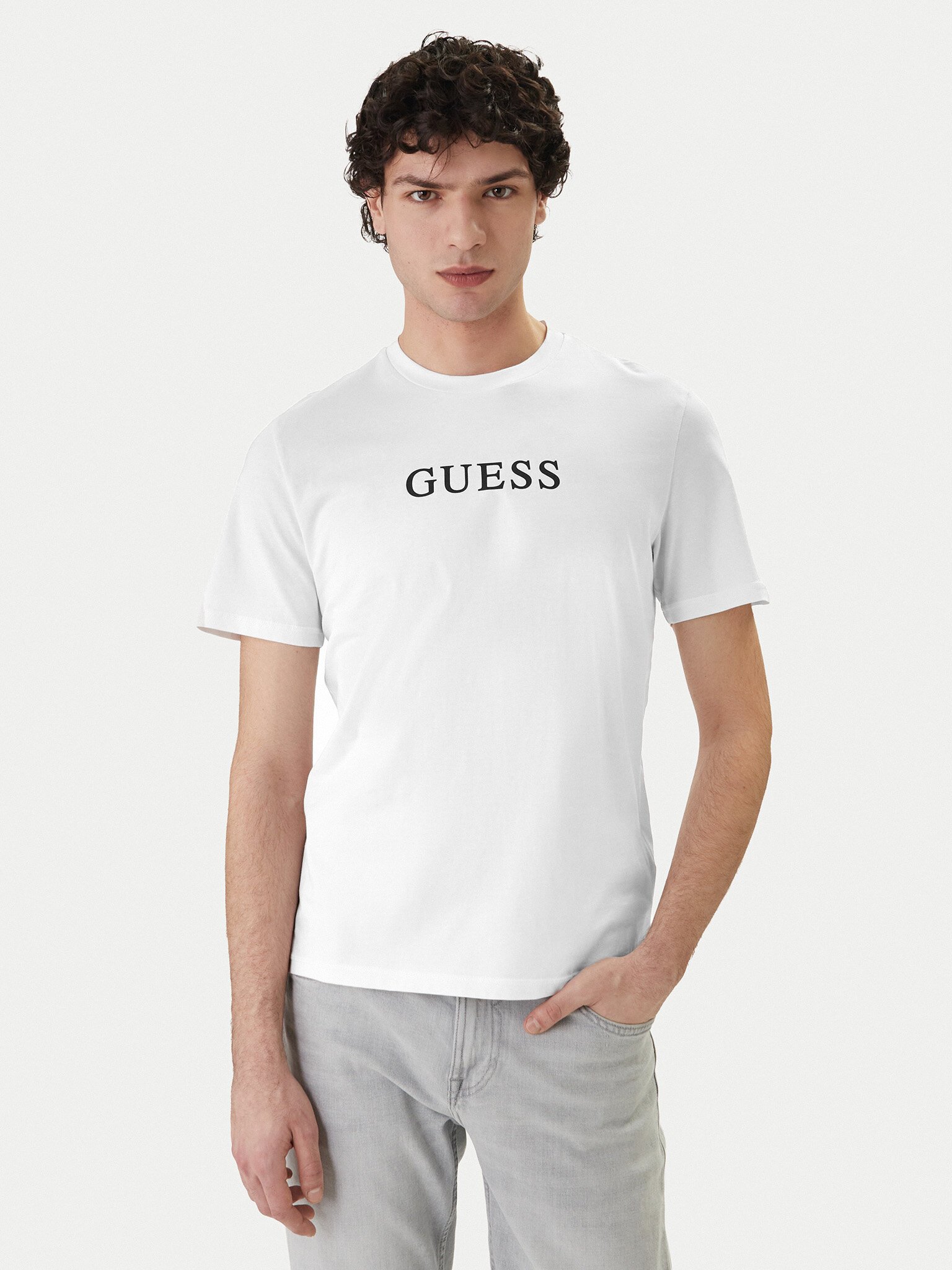 T-S manches courtes  Guess jeans U6GG04 KCAM1 FJ3M GREY WHITE BLACK COM
