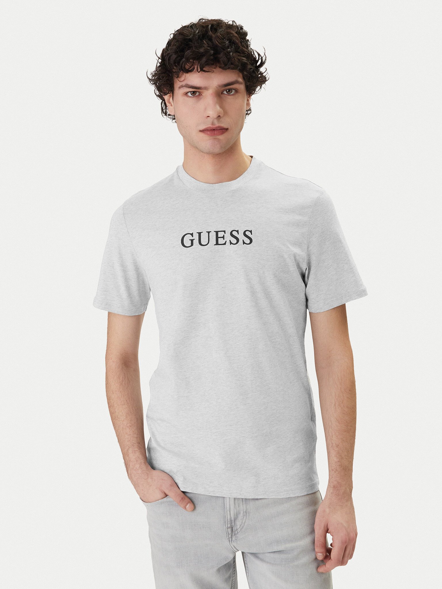 T-S manches courtes  Guess jeans U6GG04 KCAM1 FJ3M GREY WHITE BLACK COM