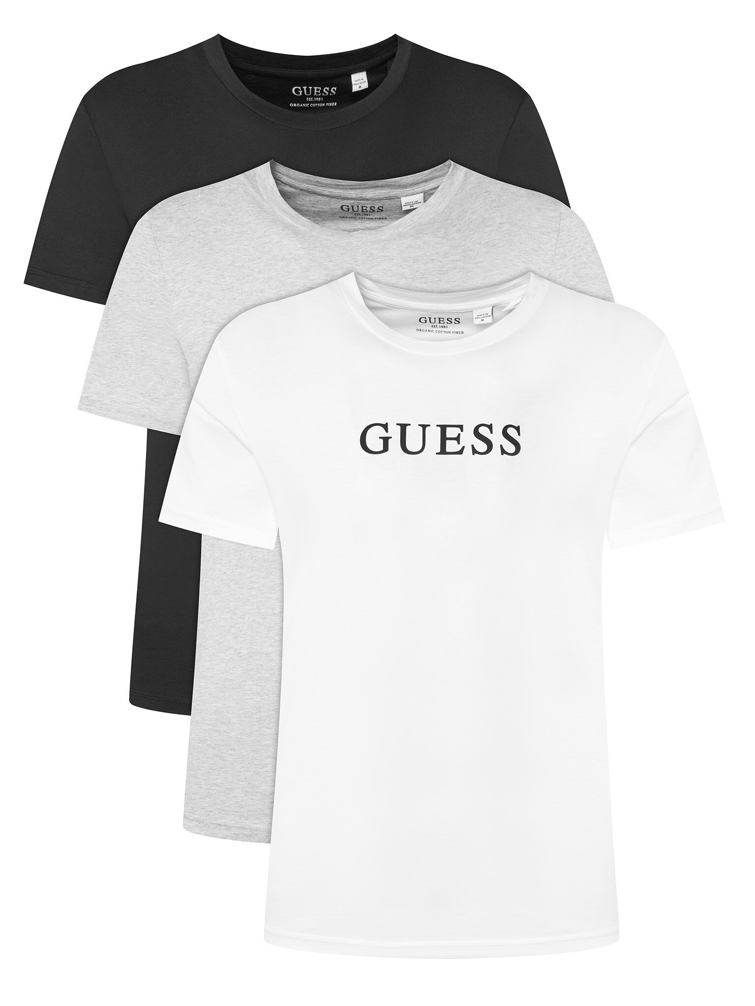 T-S manches courtes  Guess jeans U6GG04 KCAM1 FJ3M GREY WHITE BLACK COM