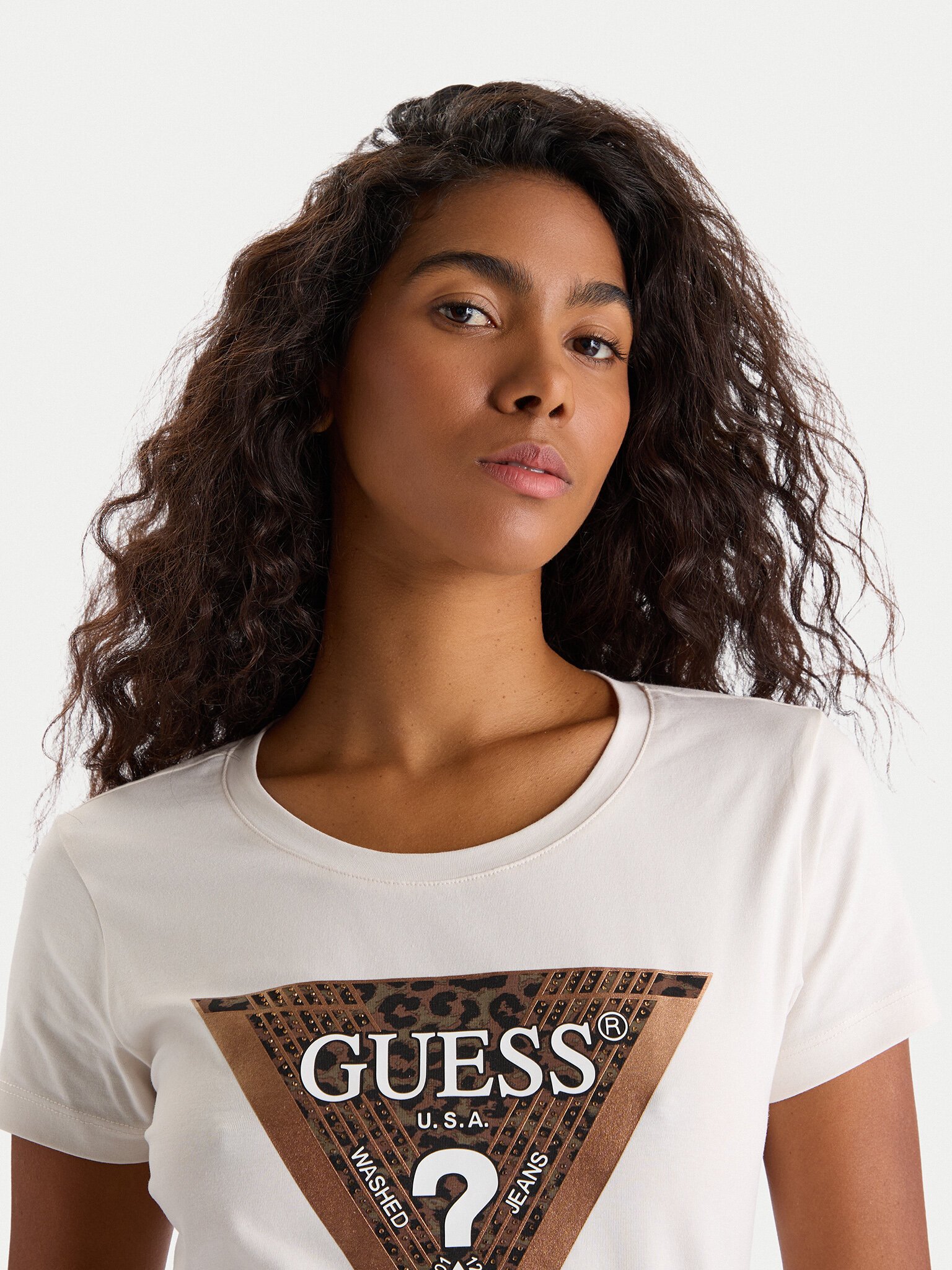 T-S manches courtes  Guess jeans W5BI28 J1314 G012 CREAM WHITE