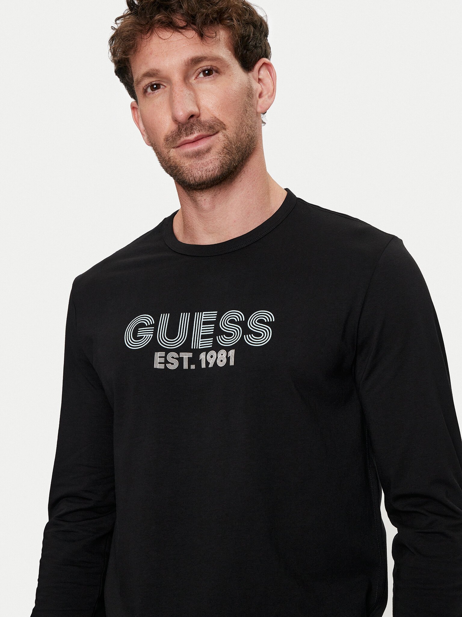 T-S manches longues  Guess jeans M4YI33 J1314 JBLK Jet Black A996