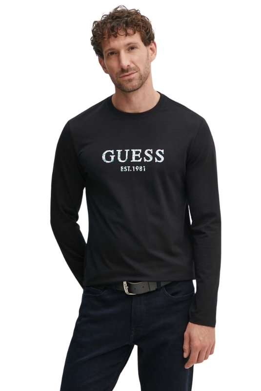 T-S manches longues  Guess jeans M4YI39 J1314 JBLK Jet Black A996