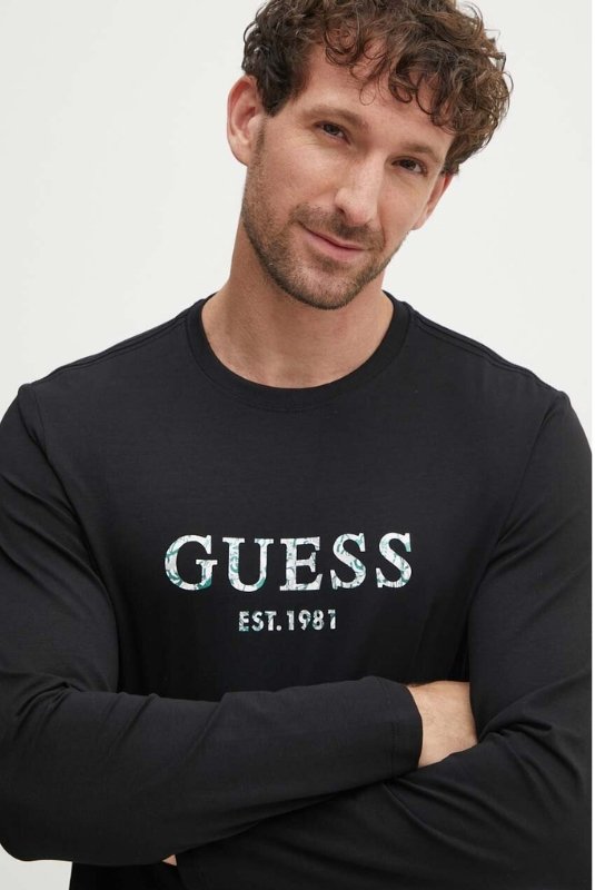 T-S manches longues  Guess jeans M4YI39 J1314 JBLK Jet Black A996