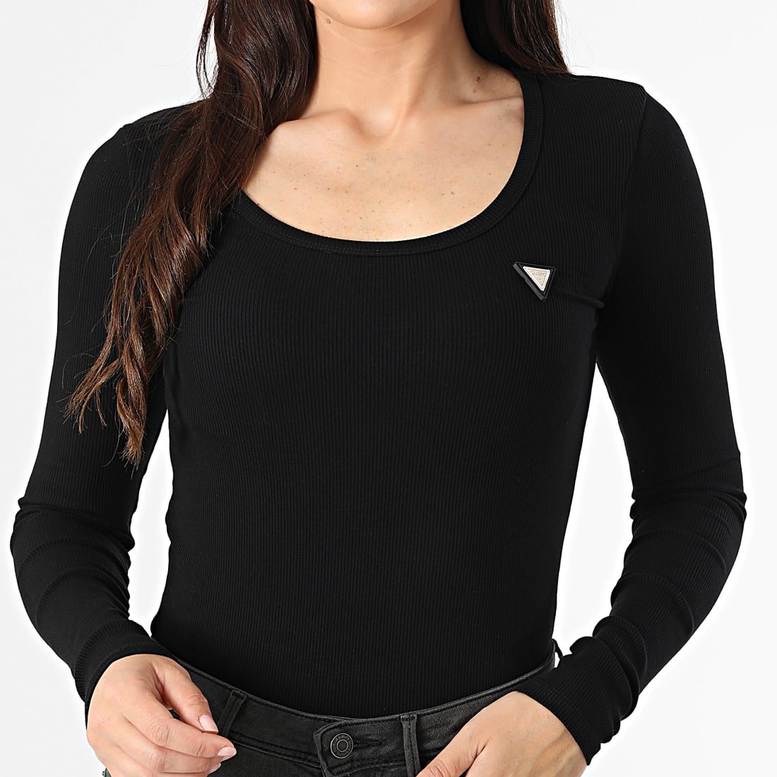 Tee shirt manches longues  Guess jeans V4BP07 K8RT2 JBLK Jet Black A996