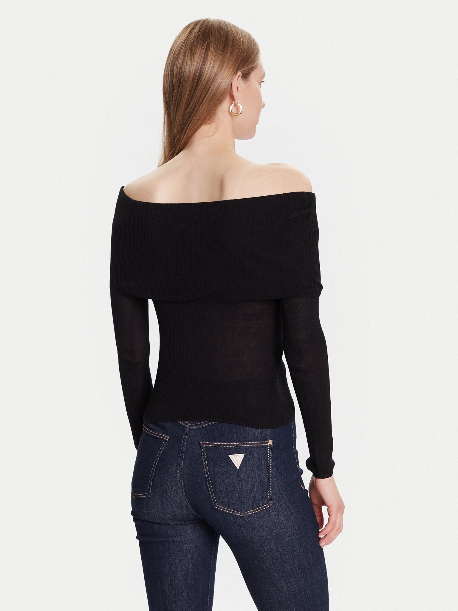 Tee shirt manches longues  Guess jeans W5BR48 Z0612 JBLK Jet Black A996