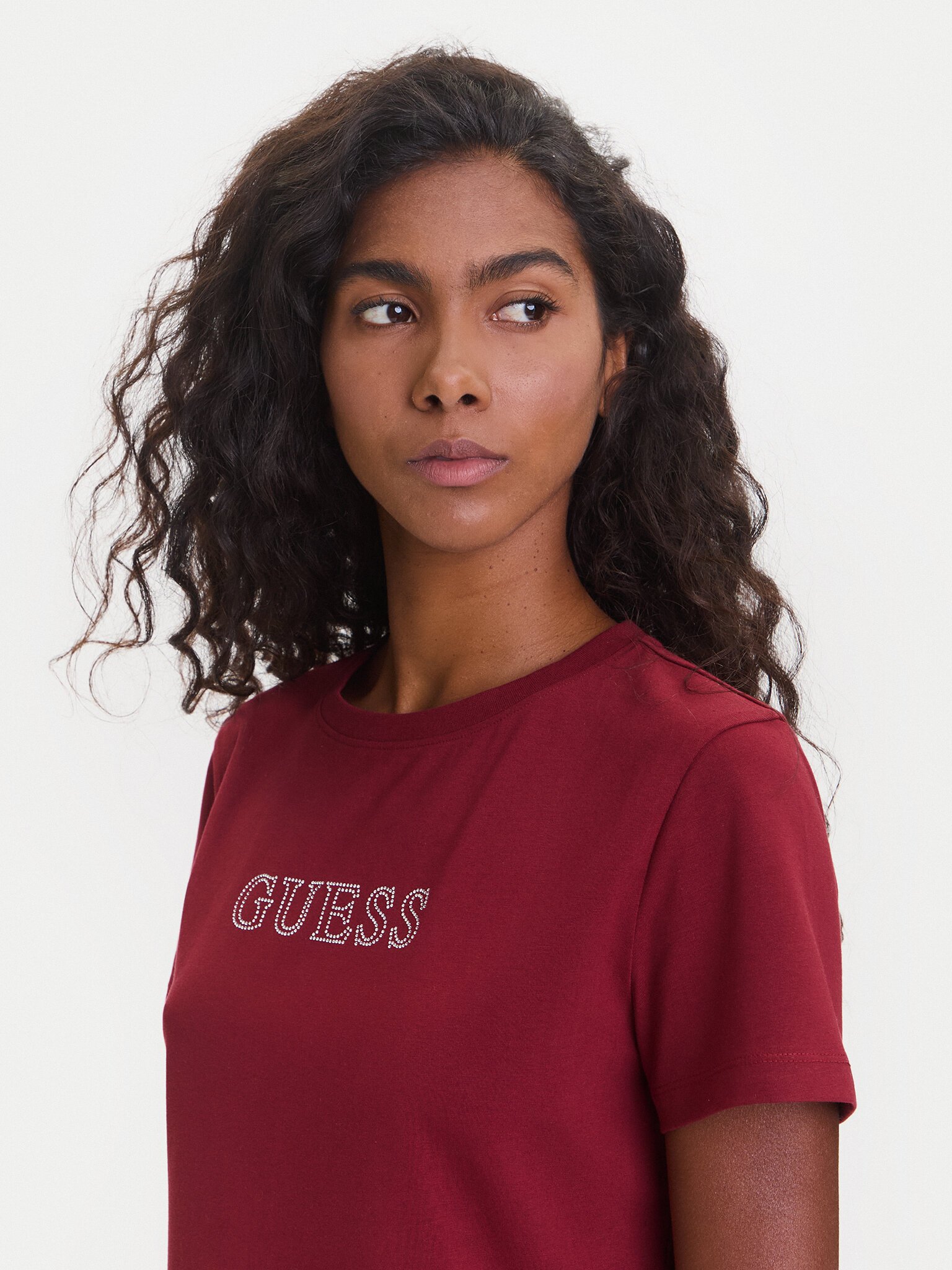 Tee shirt  Guess jeans V3BI11 J1314 A51I COLLEGIATE BURGUNDY