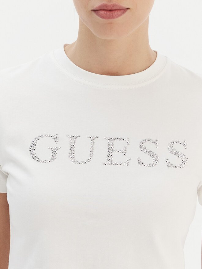 Tee shirt  Guess jeans V6RI20 J1314 G027 WHITE GLAM