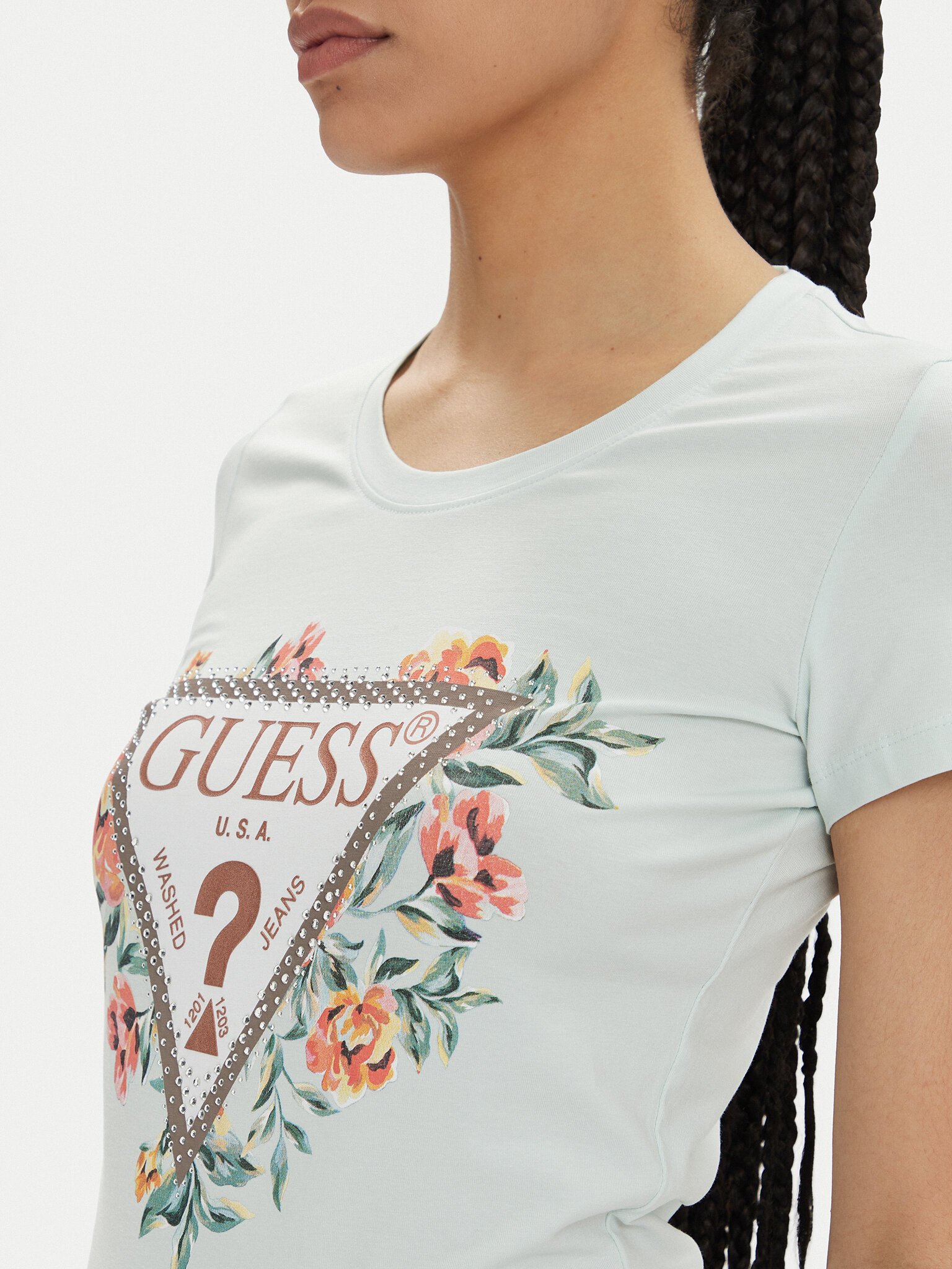 Tee shirt  Guess jeans W4GI24 J1314 A72C MISTY TEAL