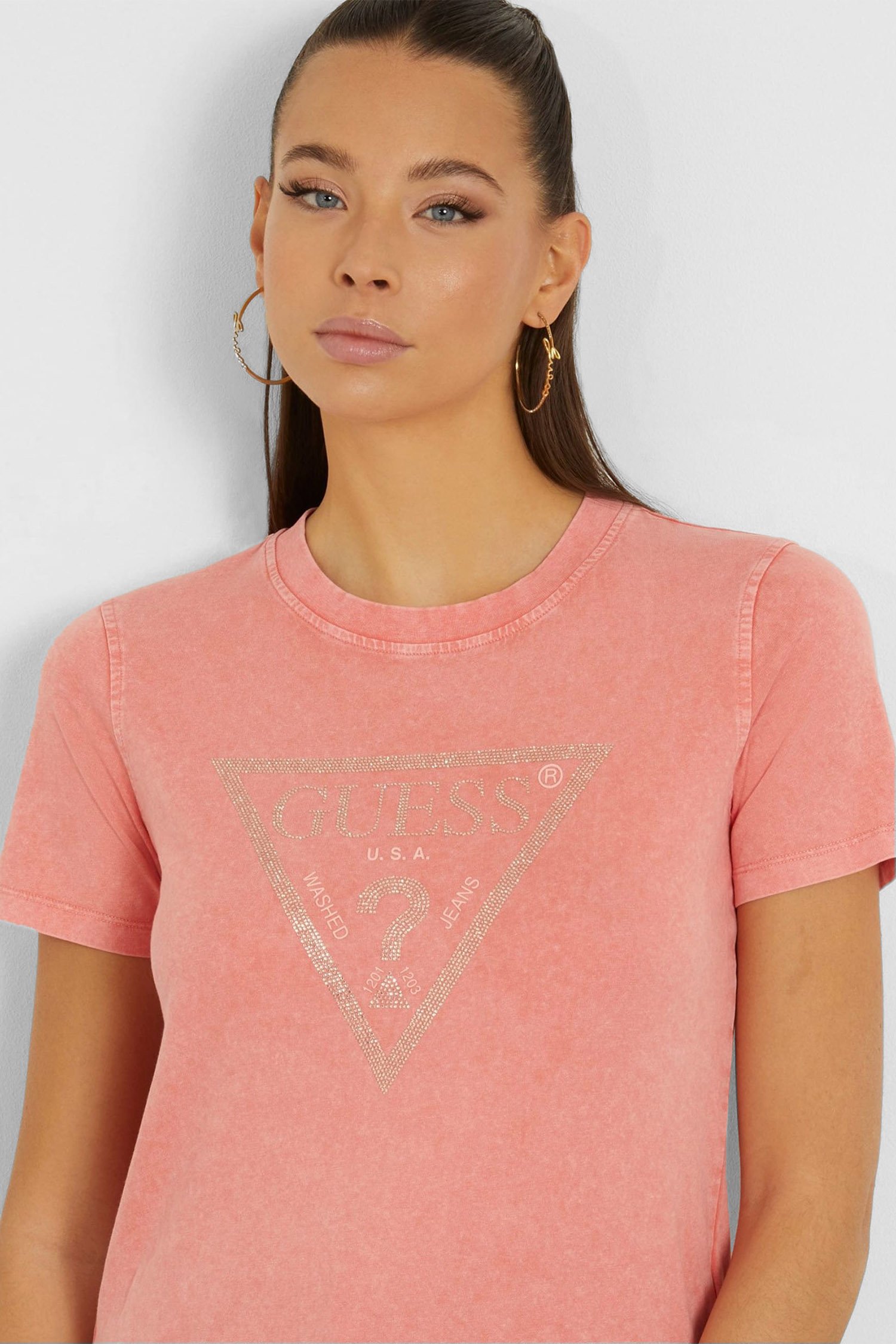 Tee shirt  Guess jeans W4GI26 I3Z14 G6S1 PEACH CORAL