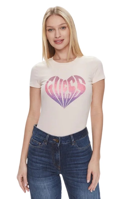 Tee shirt  Guess jeans W4RI53 J1314 A60W LOW KEY PINK