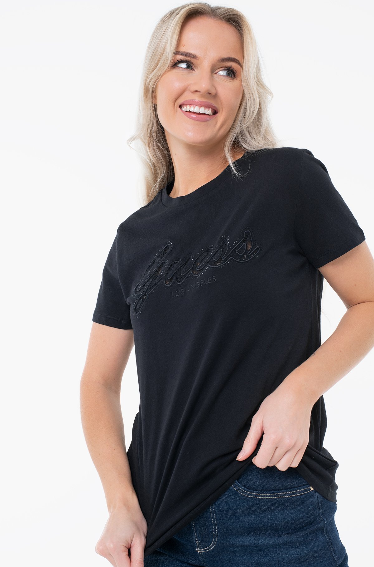 Tee shirt  Guess jeans W5RI08 K9RM1 JBLK Jet Black A996