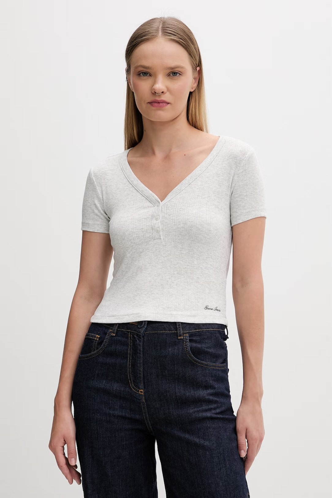 Top   Guess jeans W6GPB6 KG372 H91N GJ LT GREY HEATHER