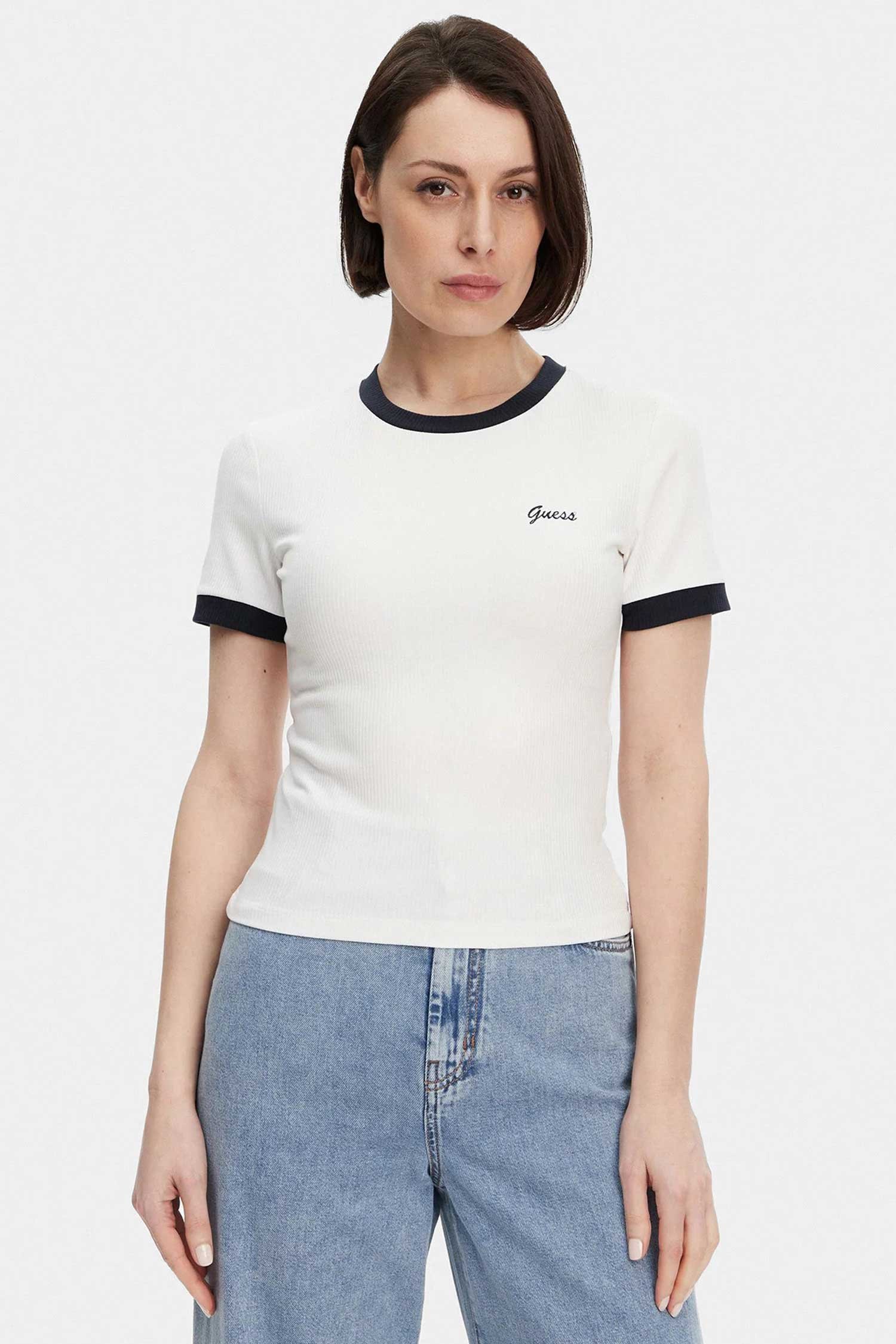 Tee shirt  Guess jeans V5GP08 KCRN2 G011 Pure White