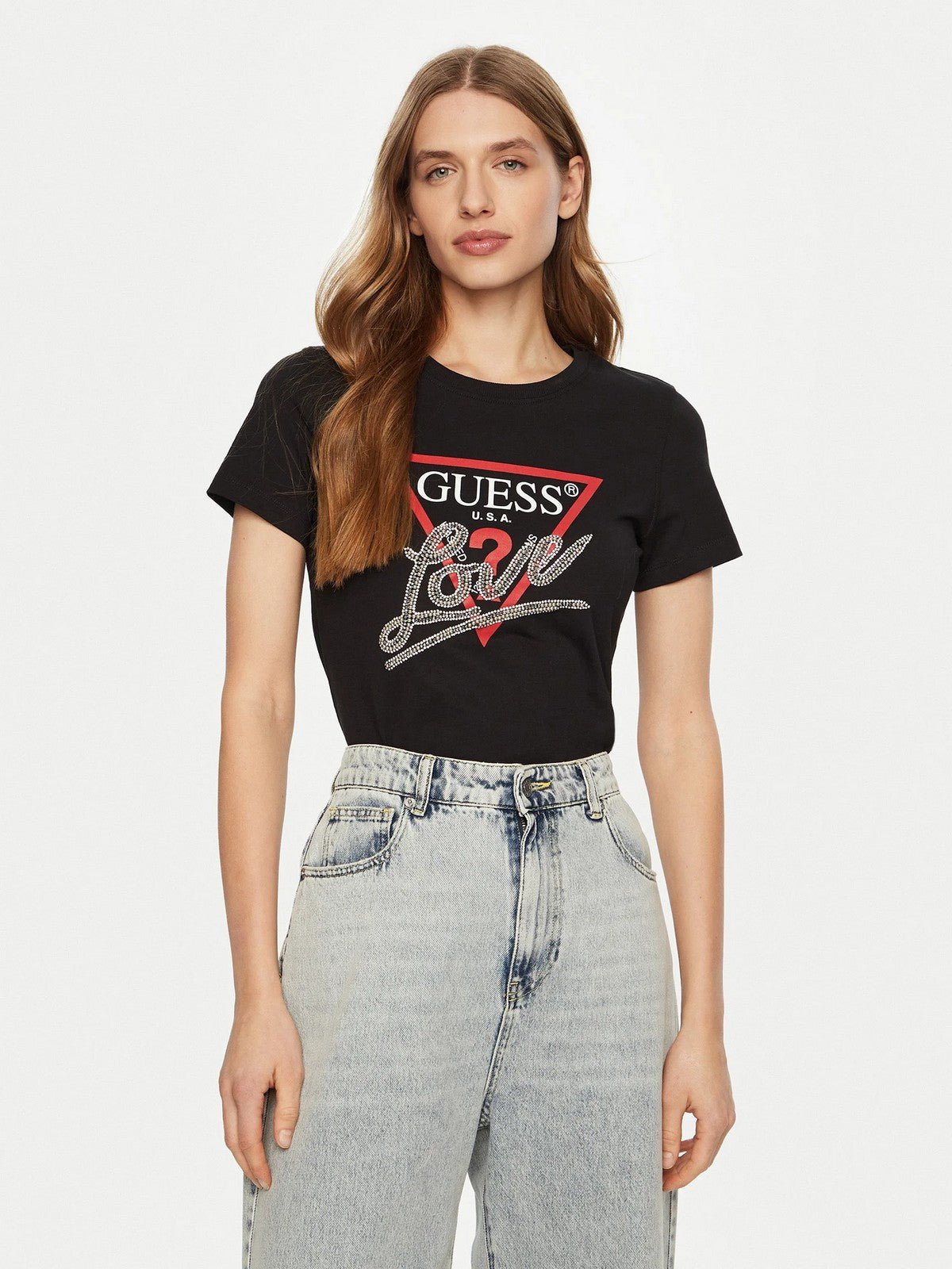 Tee shirt  Guess jeans W5RI10 I3Z14 JBLK Jet Black A996