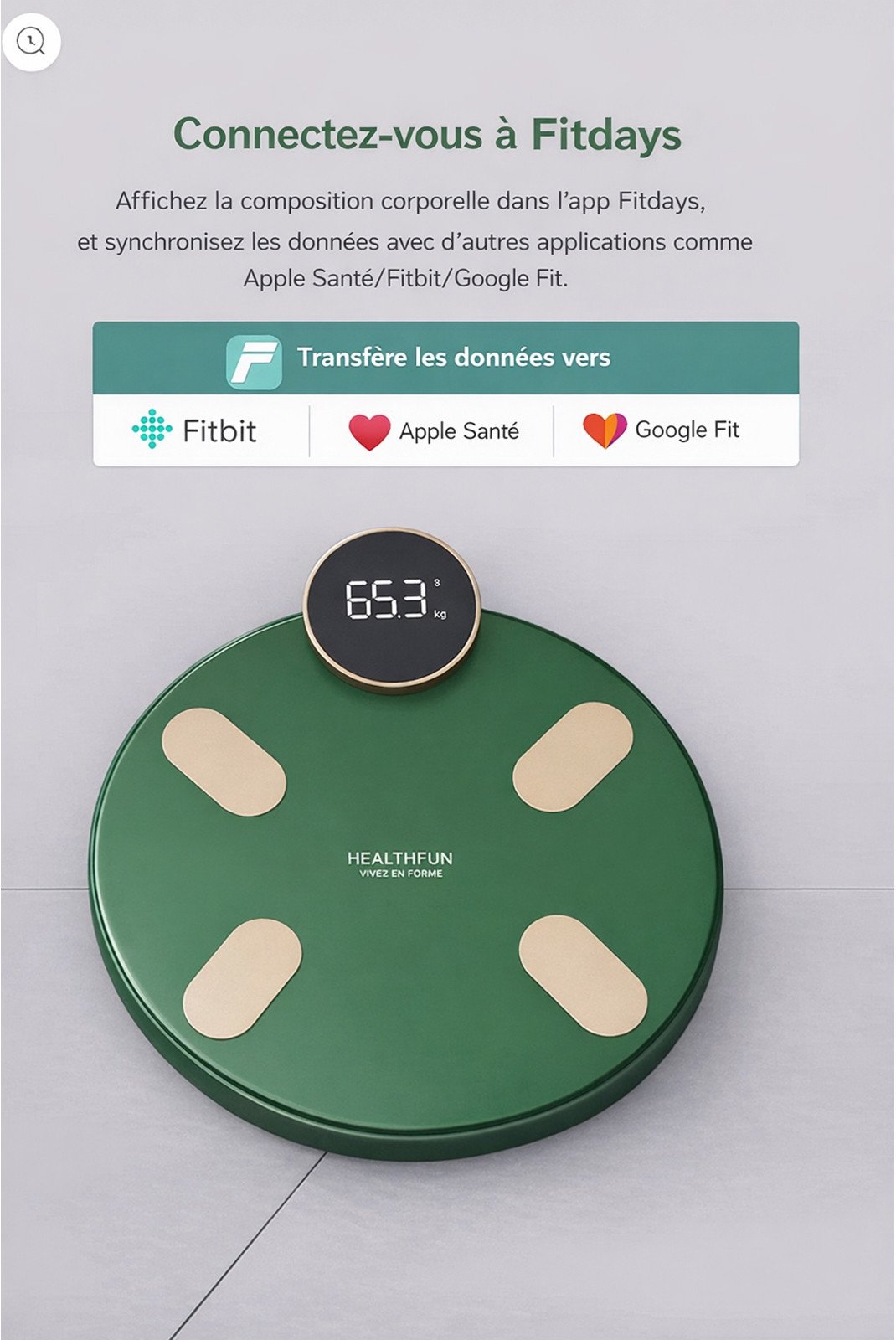 Balance connectée  HEALTHFUN X001B57W6B Vert