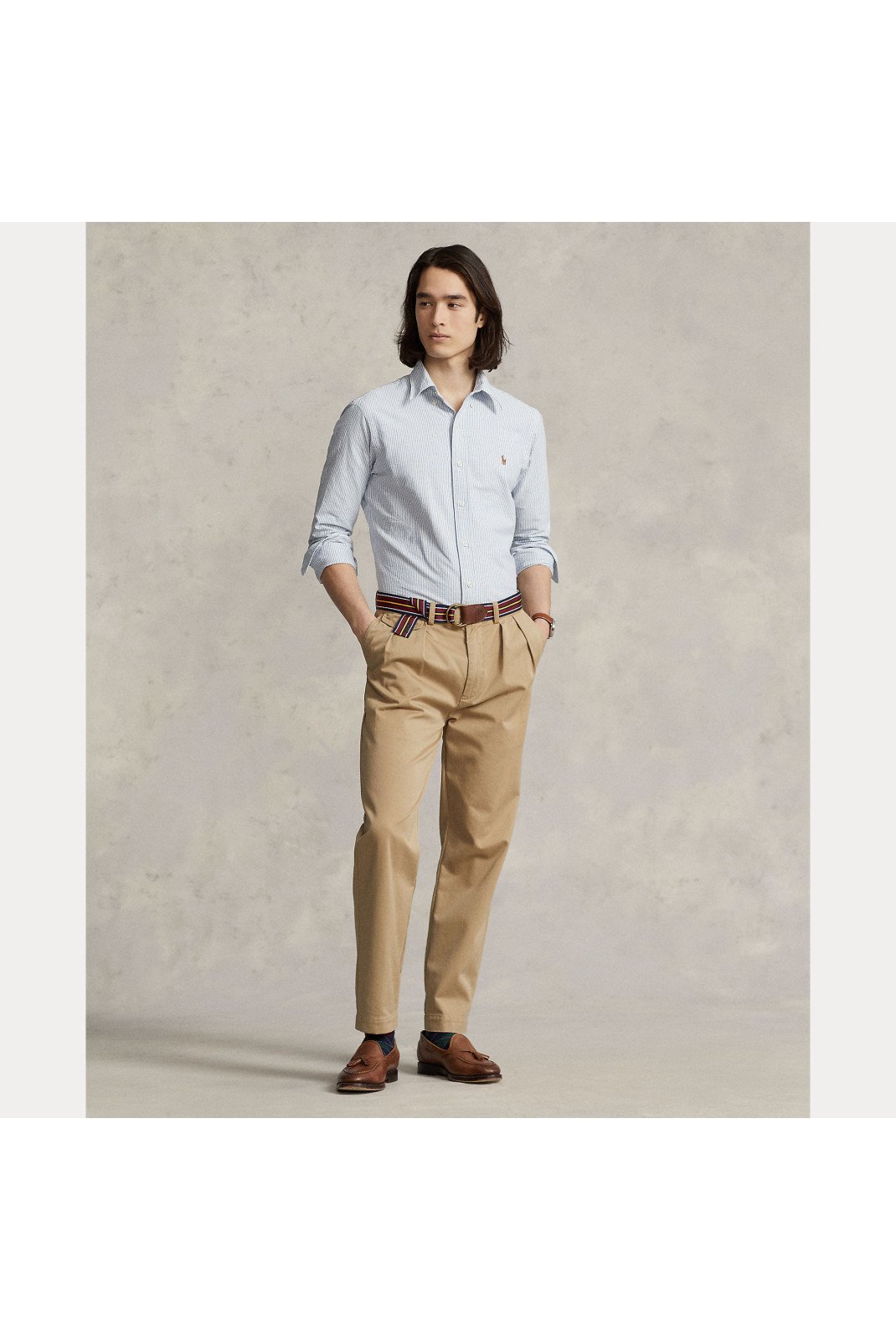 Chemises manches longues  Ralph lauren 710792041004_Blanc_Bleu 