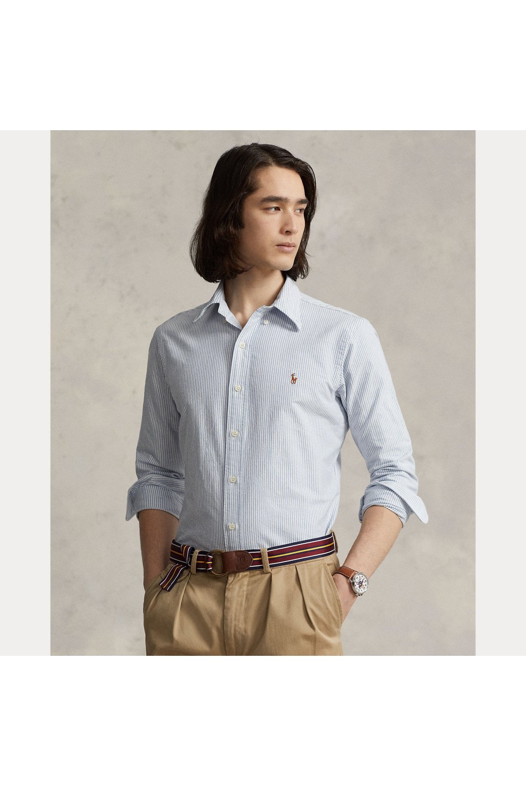 Chemises manches longues  Ralph lauren 710792041004_Blanc_Bleu 