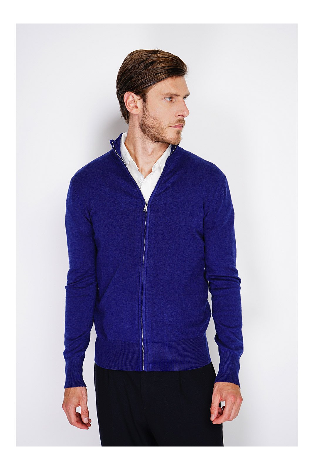 Gilets  Le Cachemire français CF-126_BLEU_NUIT Bleu Nuit
