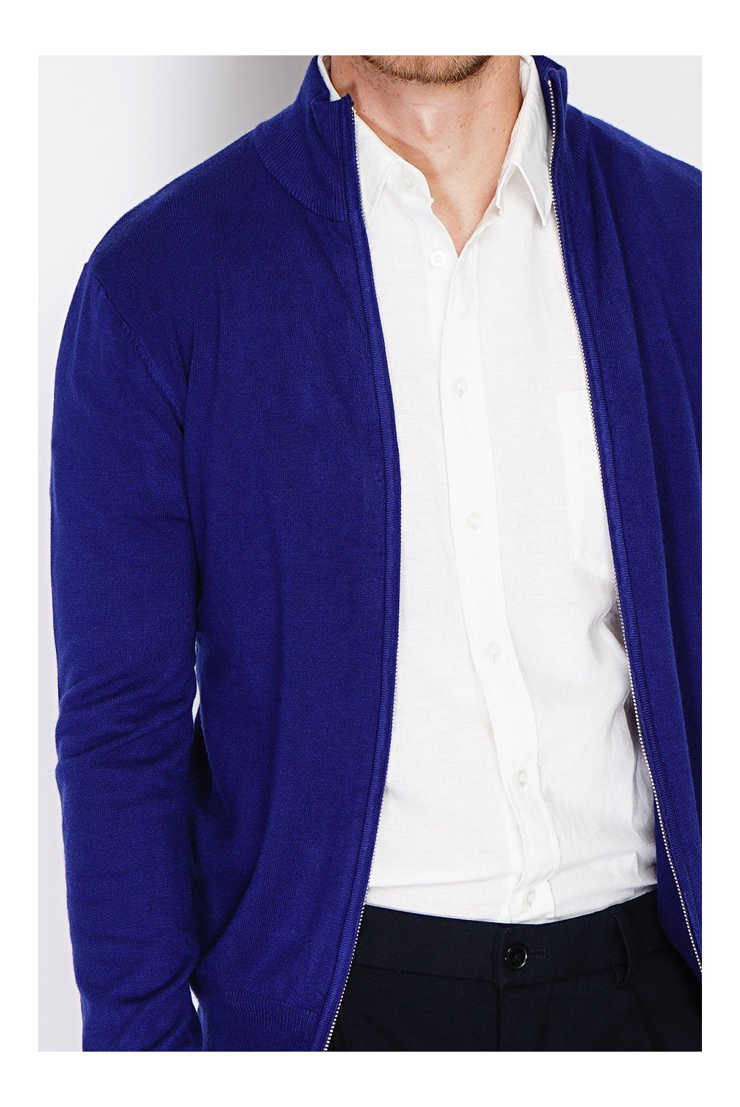 Gilets  Le Cachemire français CF-126_BLEU_NUIT Bleu Nuit