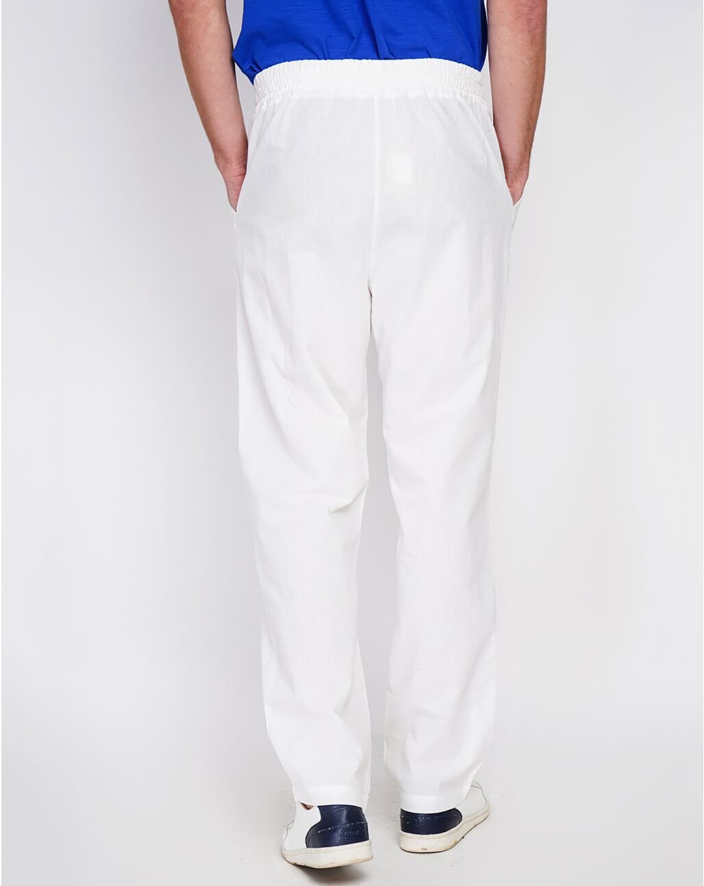 Pantalons chino/citadin  LE SECRET DU LIN LS25-163_BLANC blanc