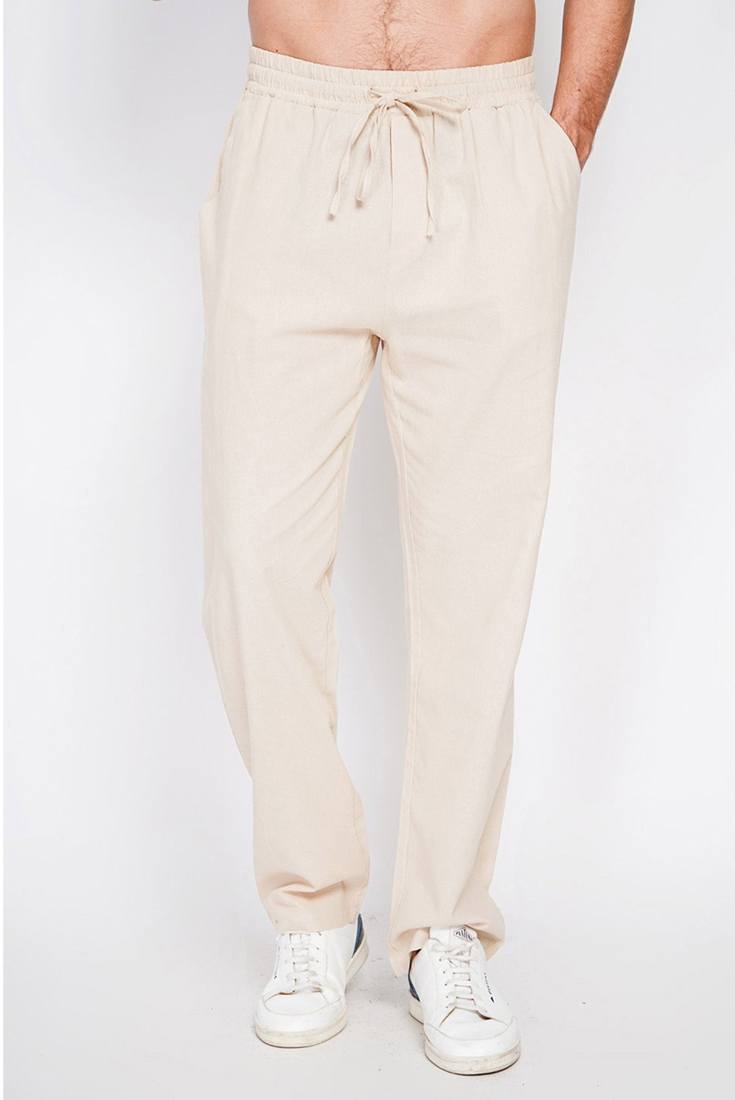 Pantalons chino/citadin  LE SECRET DU LIN LS25-163_LIN Beige