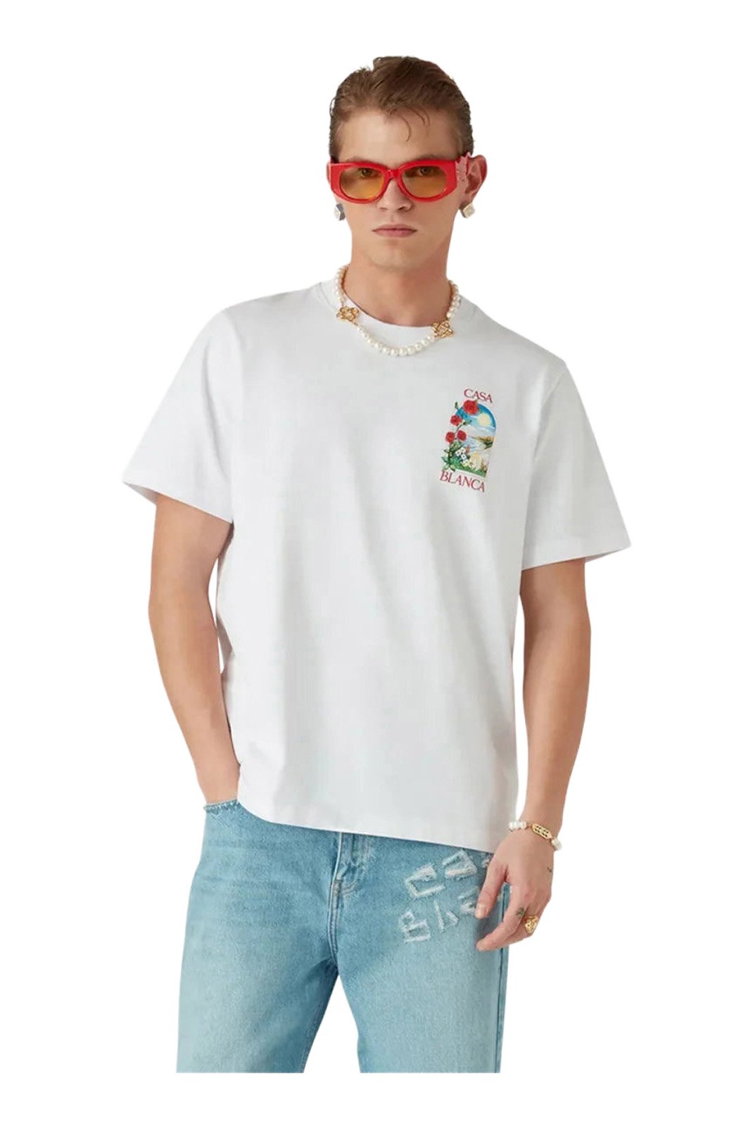 T-S manches courtes  Casa blanca MS25-JTS-001-12 WHITE JERSEY