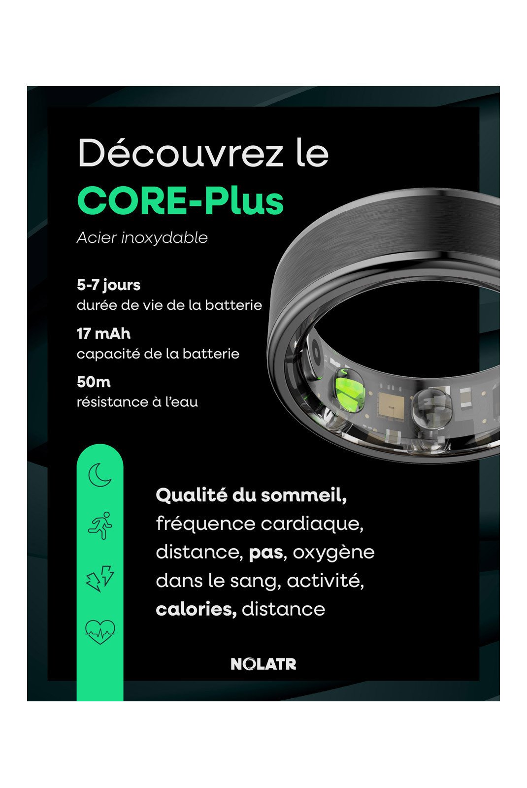 Montres Connectées  NOLATR C3B Noir
