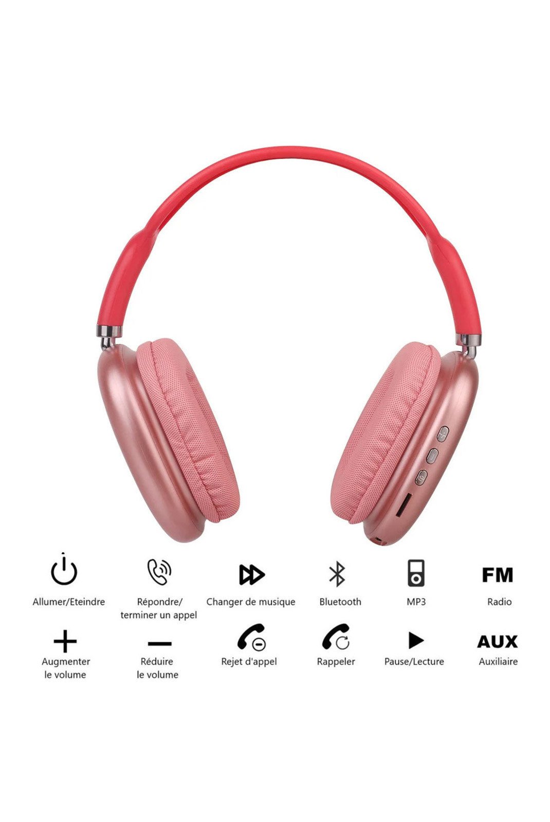 Ecouteurs  Platyne DCAS_50 Rouge/Rose