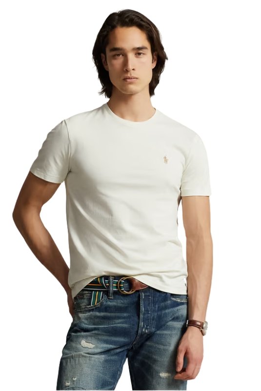 T-S manches courtes  Ralph lauren 710671438 350 Ecru/Brown