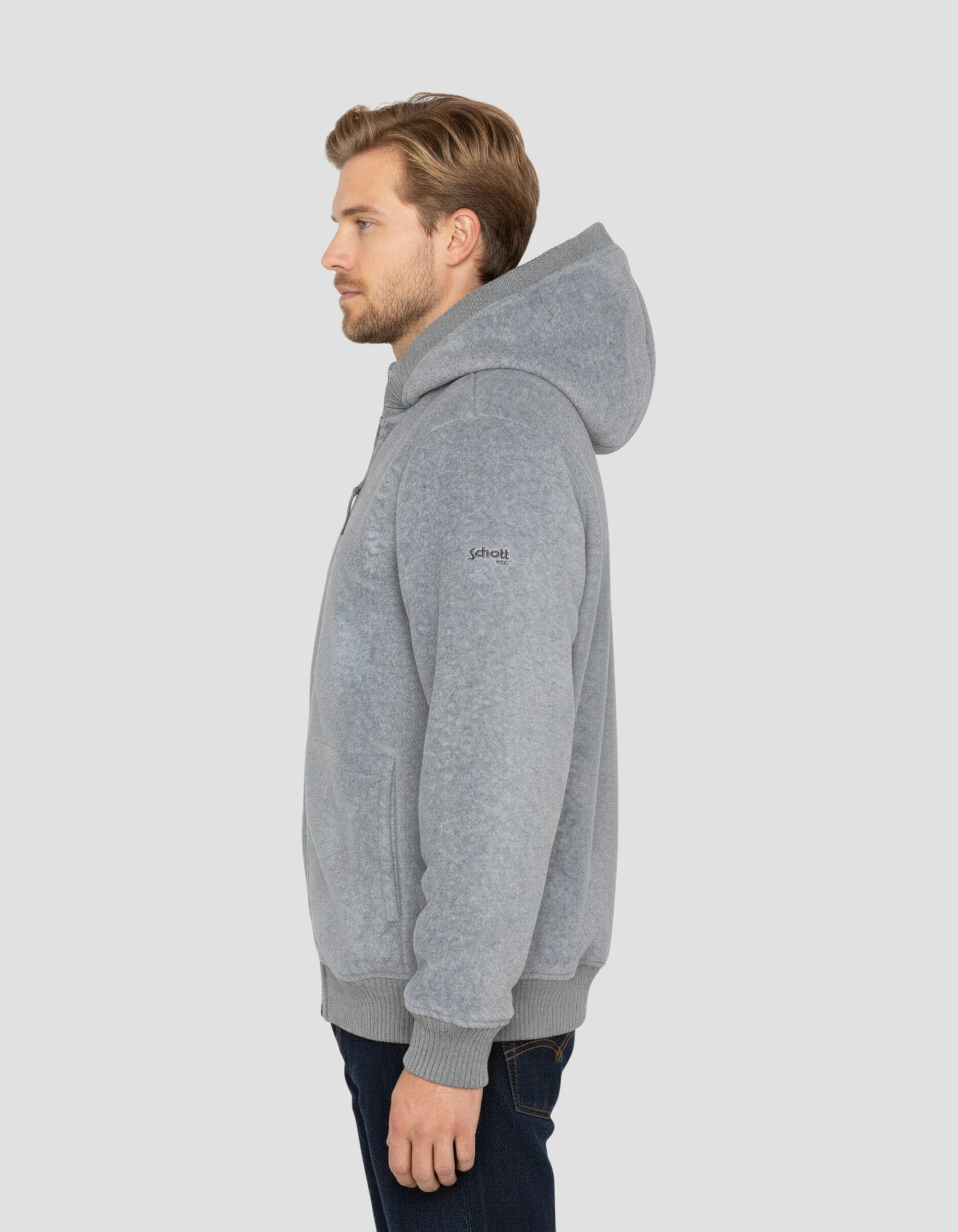Sweats zippés  Schott SW550 GREY