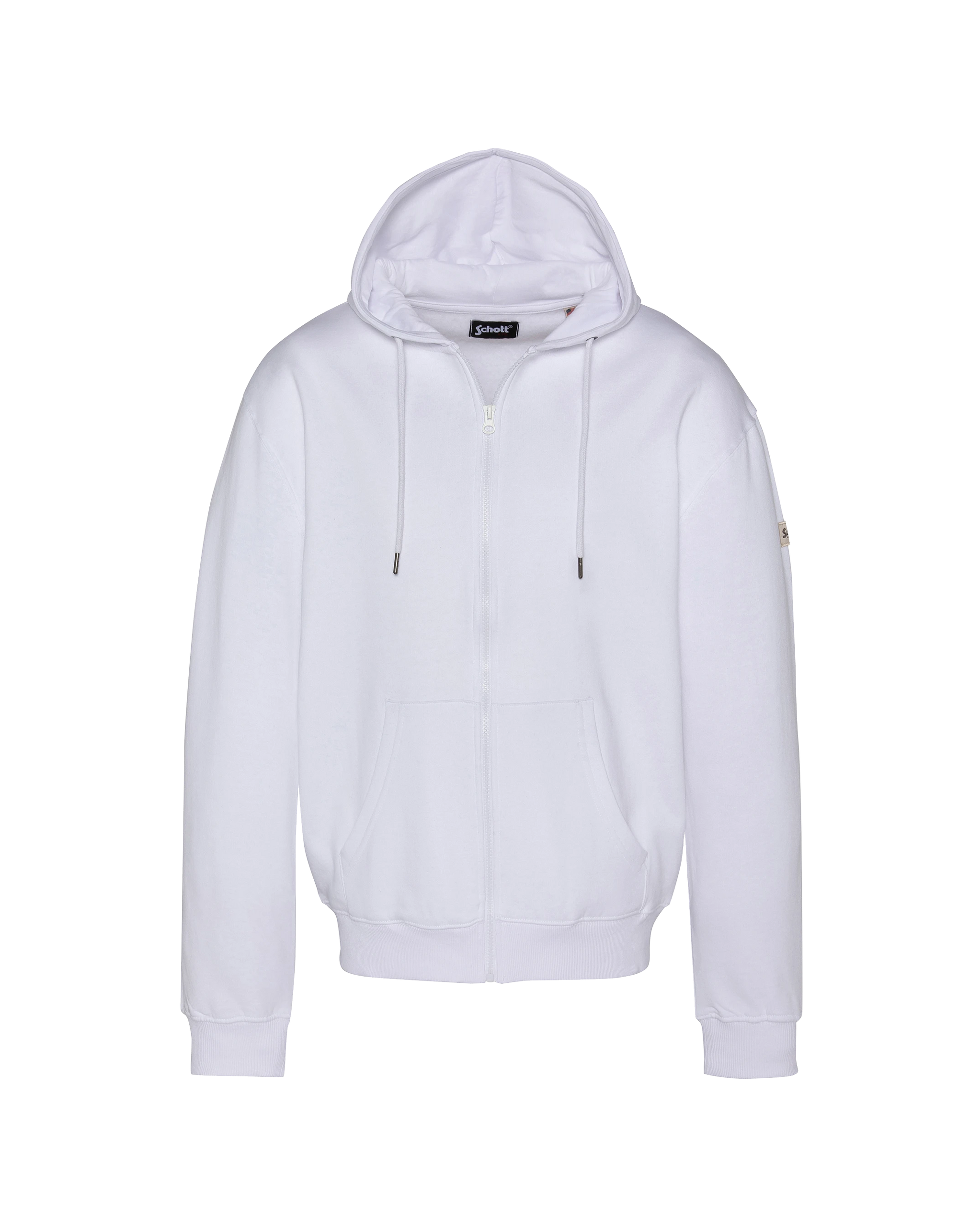 Sweats zippés  Schott SWHZBADGE WHITE