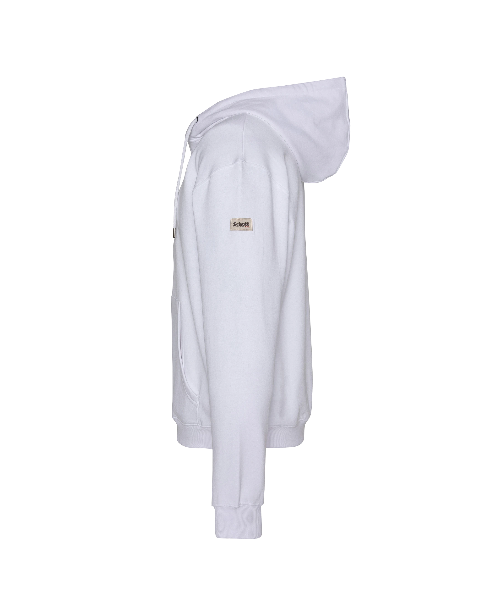 Sweats zippés  Schott SWHZBADGE WHITE