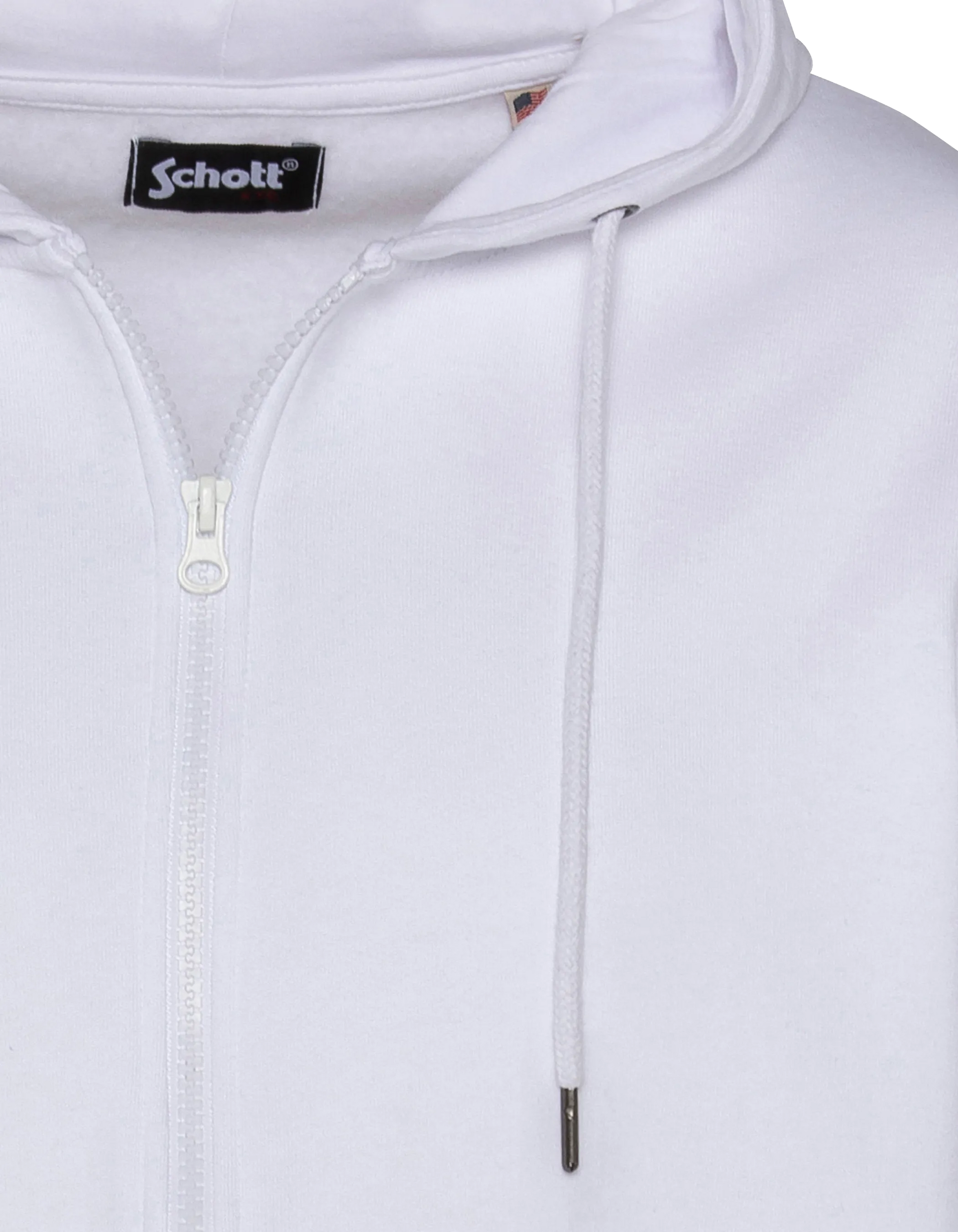 Sweats zippés  Schott SWHZBADGE WHITE