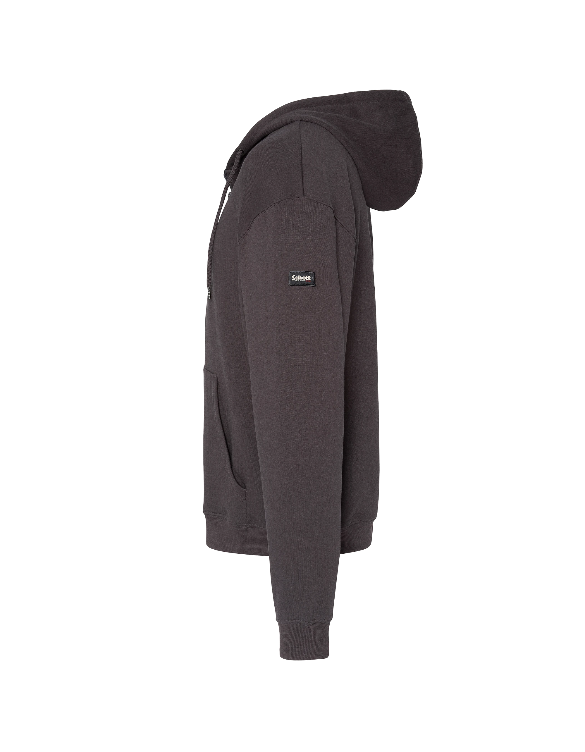 Sweats zippés  Schott SWHZBADGE ANTHRACITE