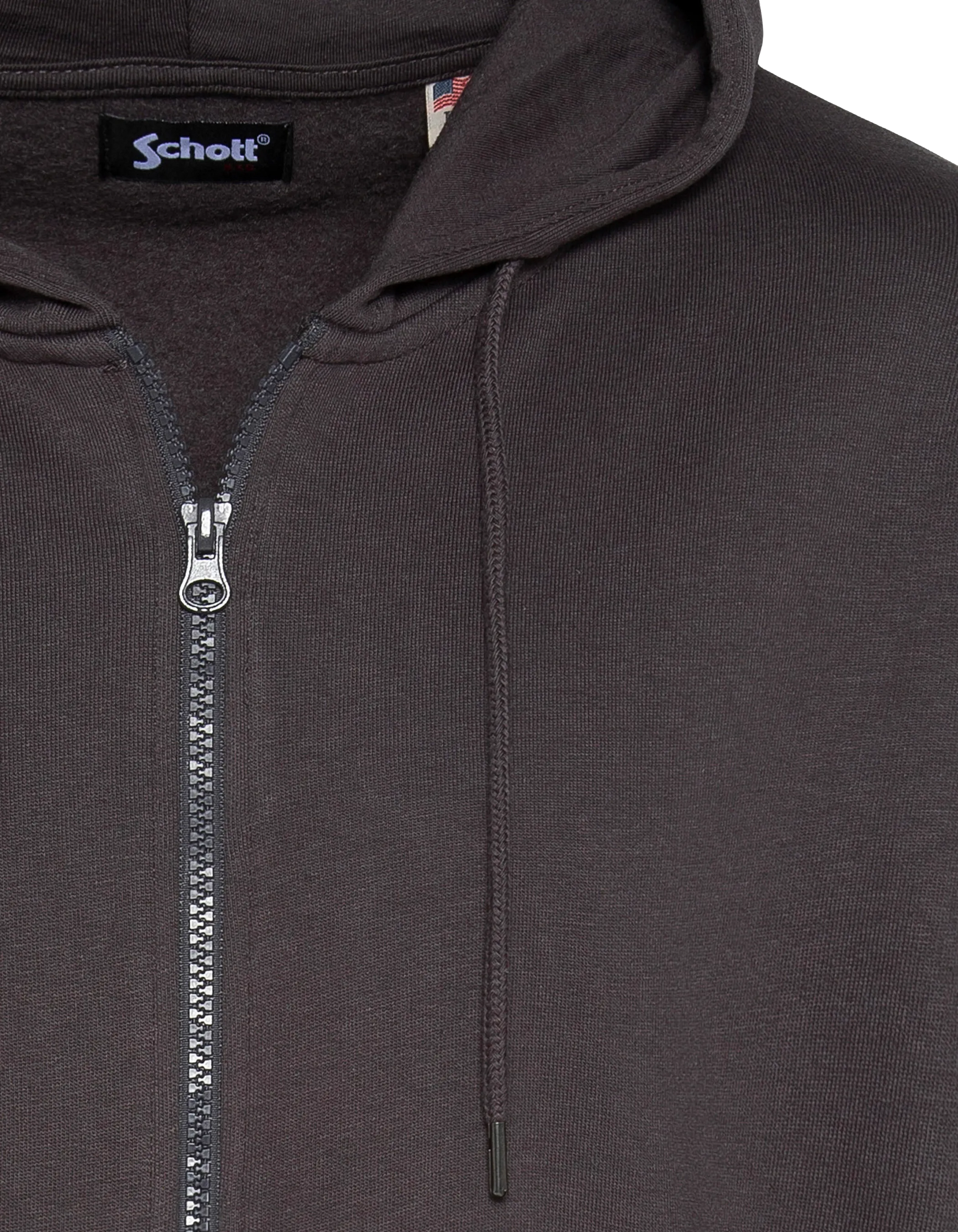 Sweats zippés  Schott SWHZBADGE ANTHRACITE